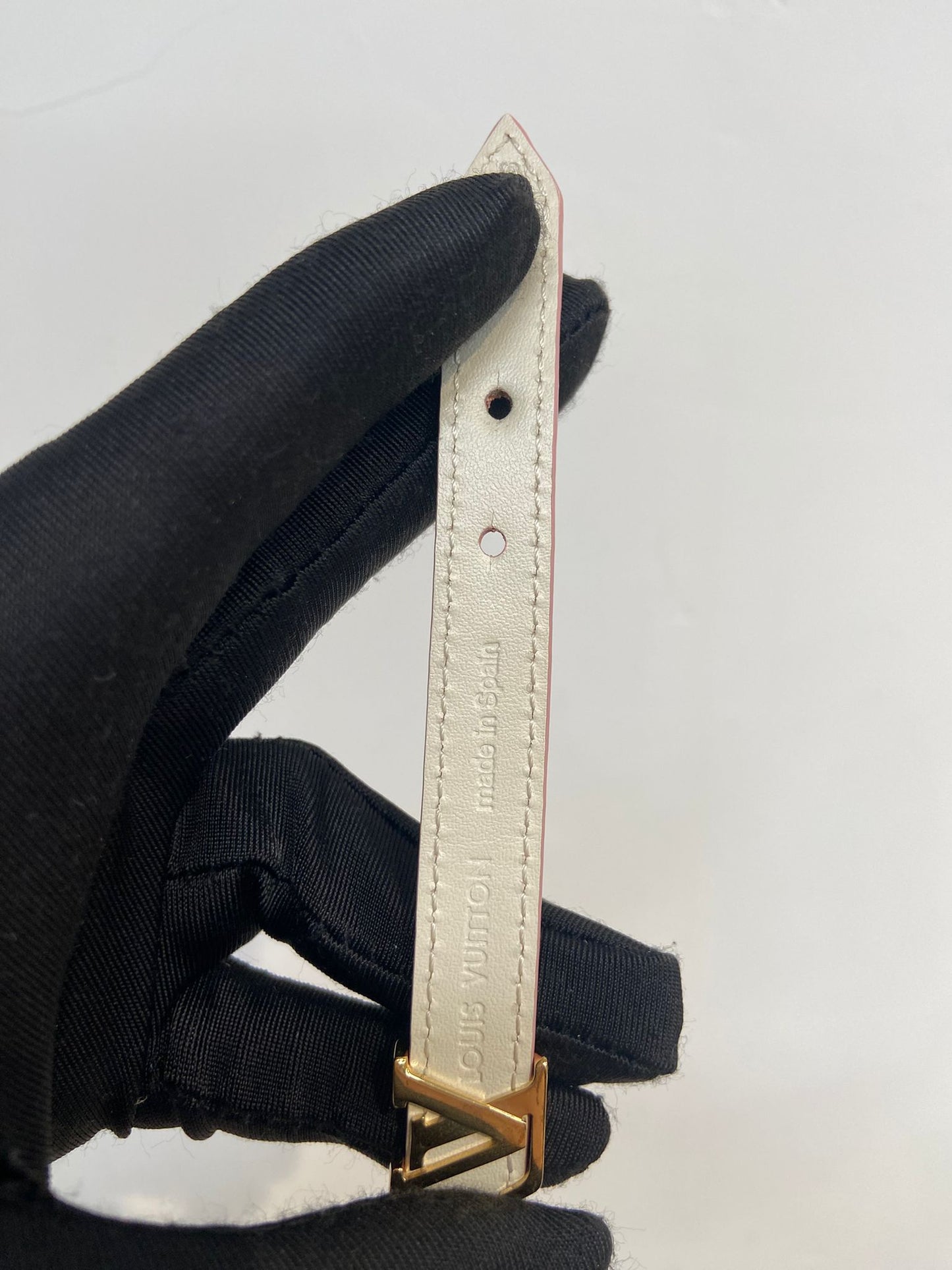 LV 金扣 粉色 手帶