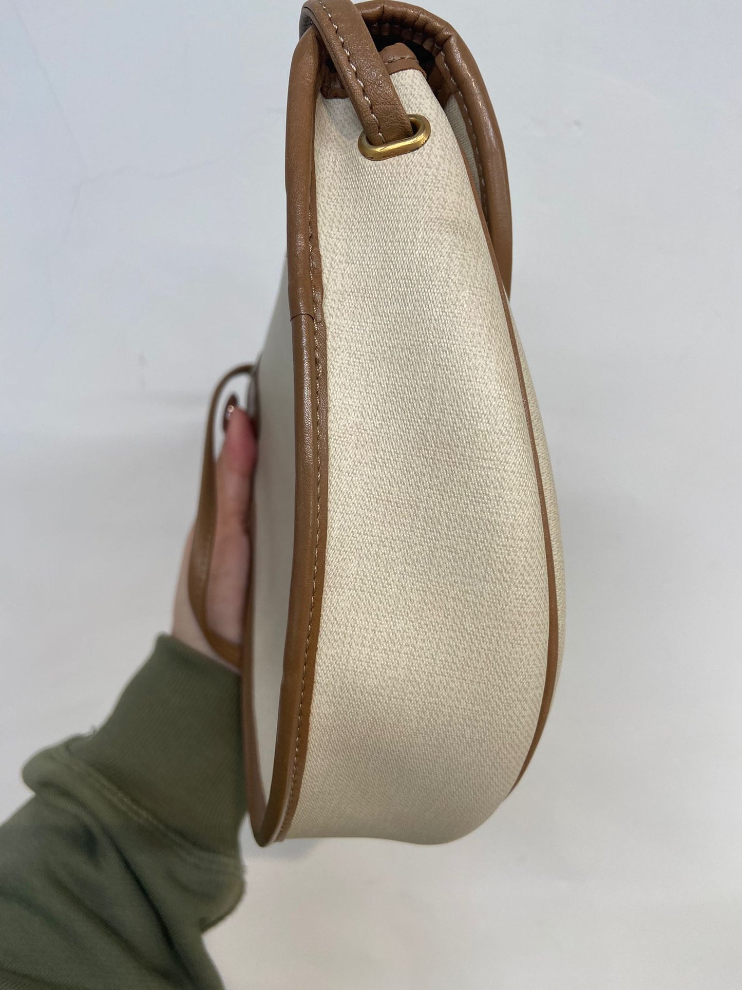 Dior 米白拼啡 馬鞍包