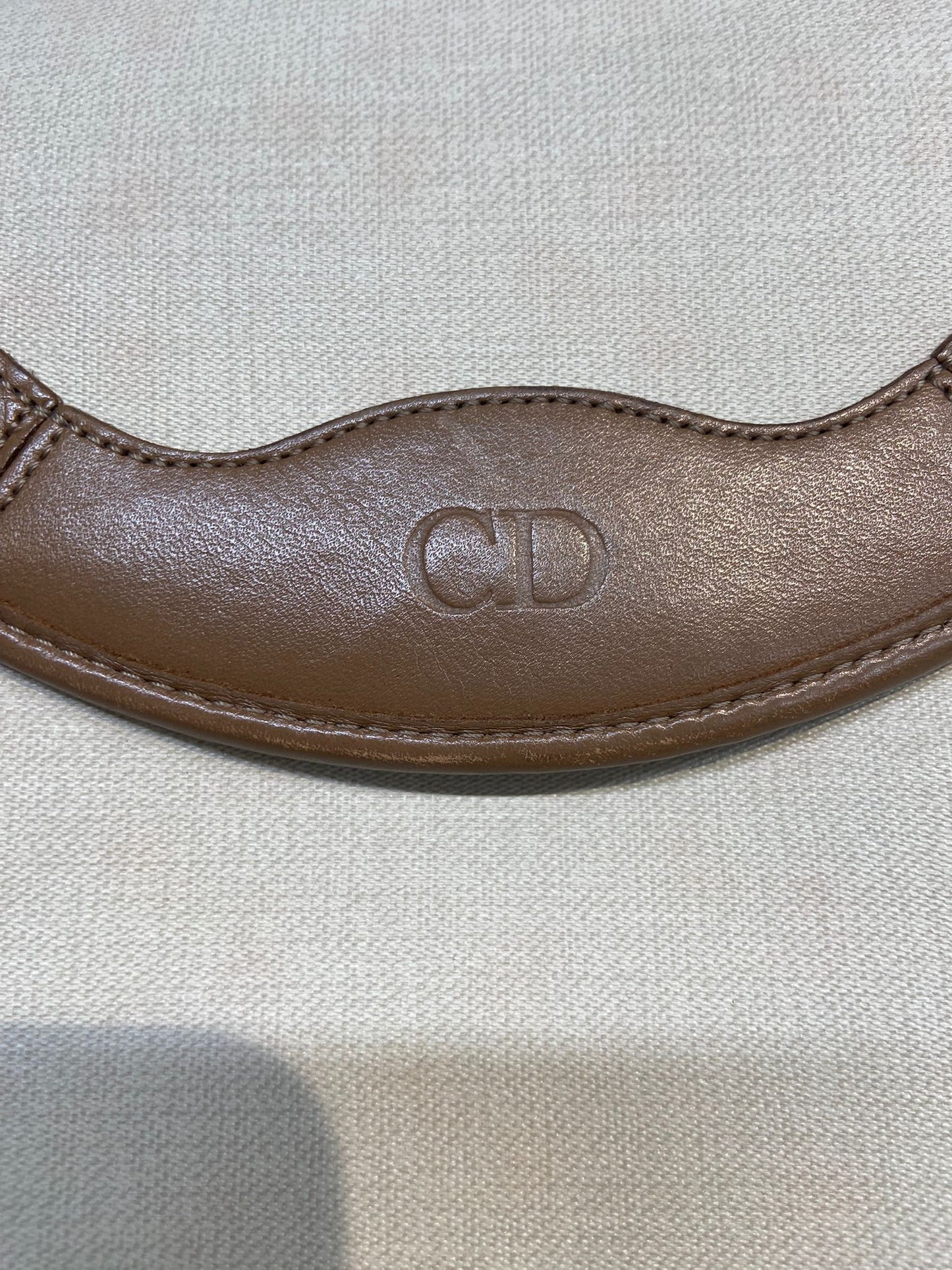 Dior 米白拼啡 馬鞍包