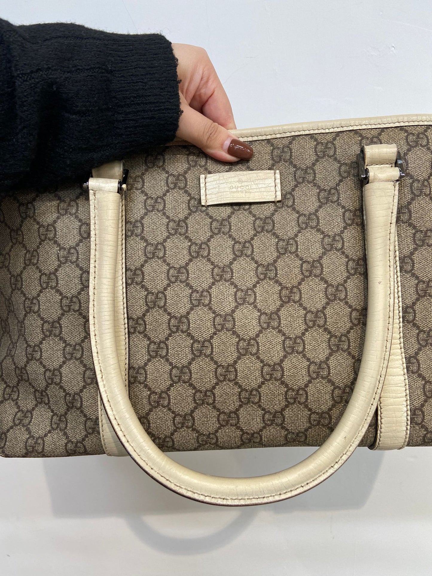 Gucci 白邊 老花tote