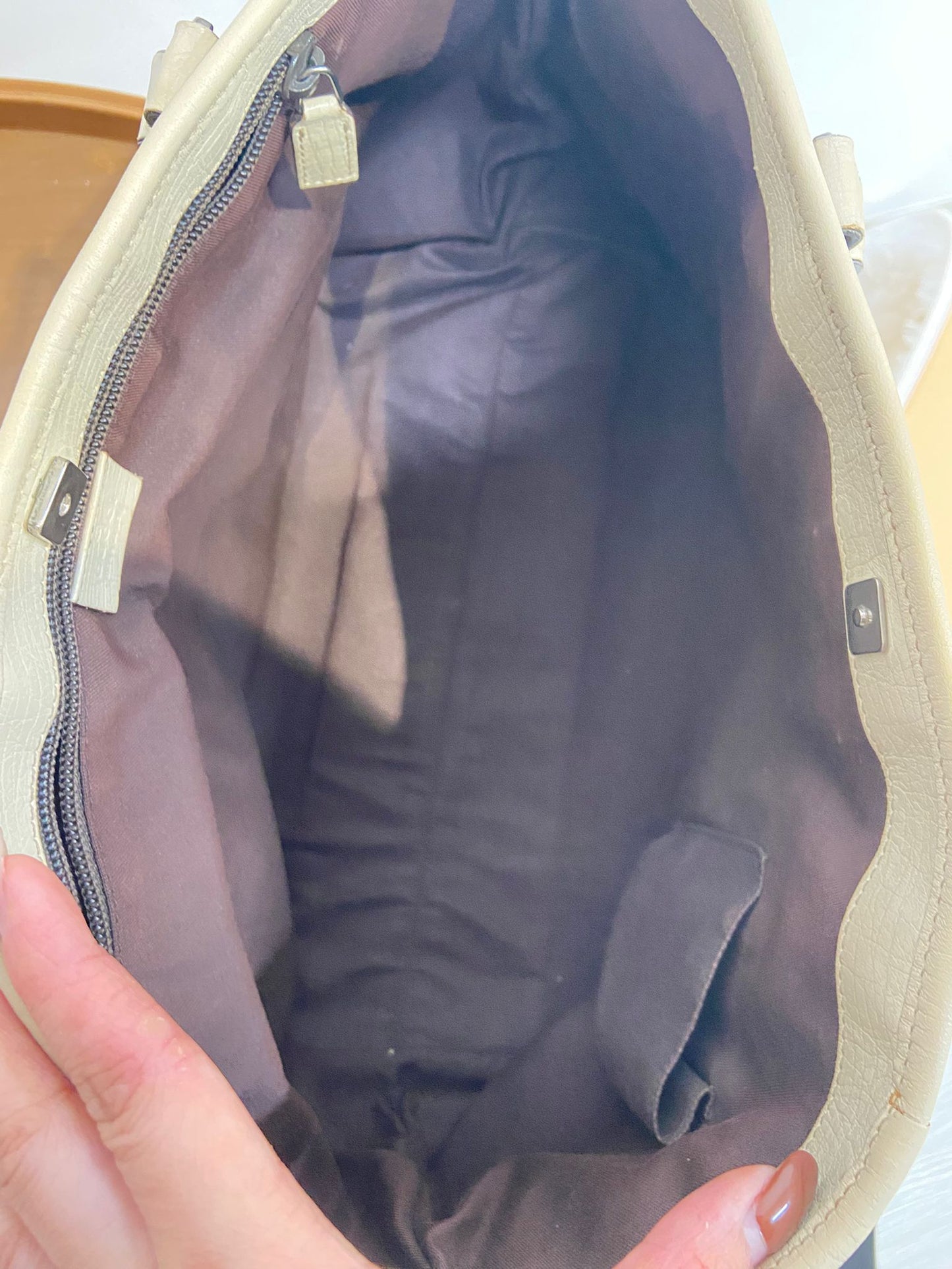 Gucci 白邊 老花tote