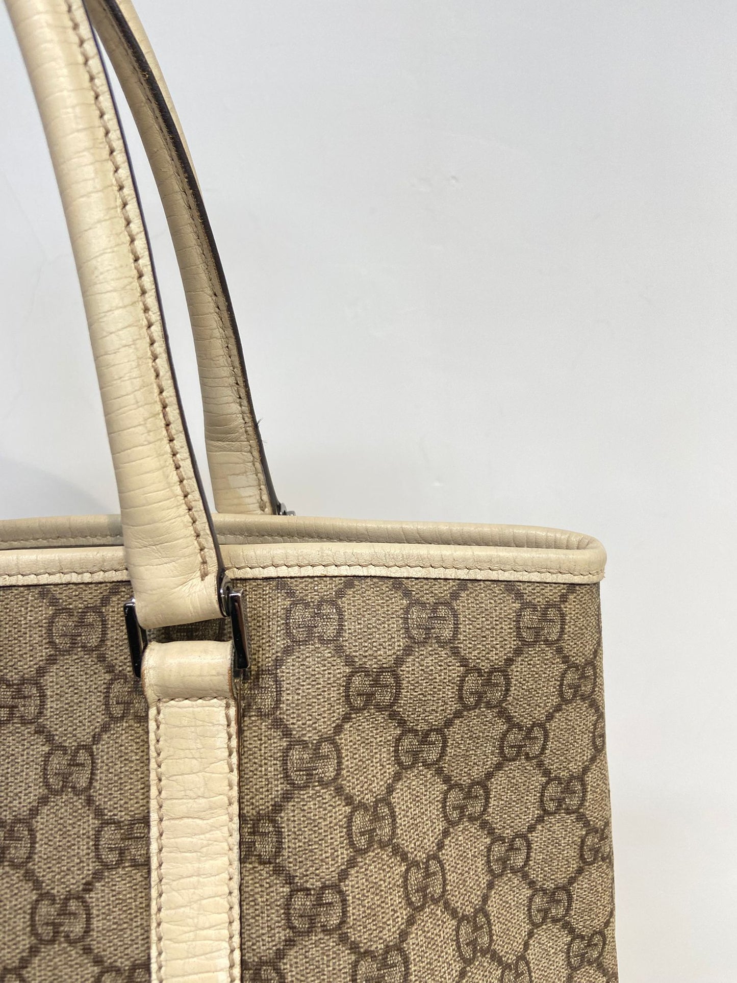 Gucci 白邊 老花tote