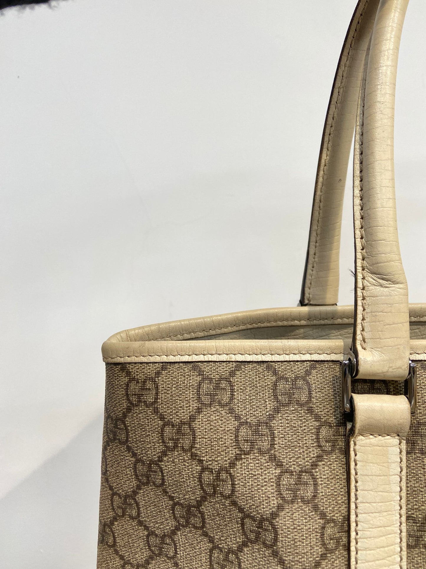 Gucci 白邊 老花tote