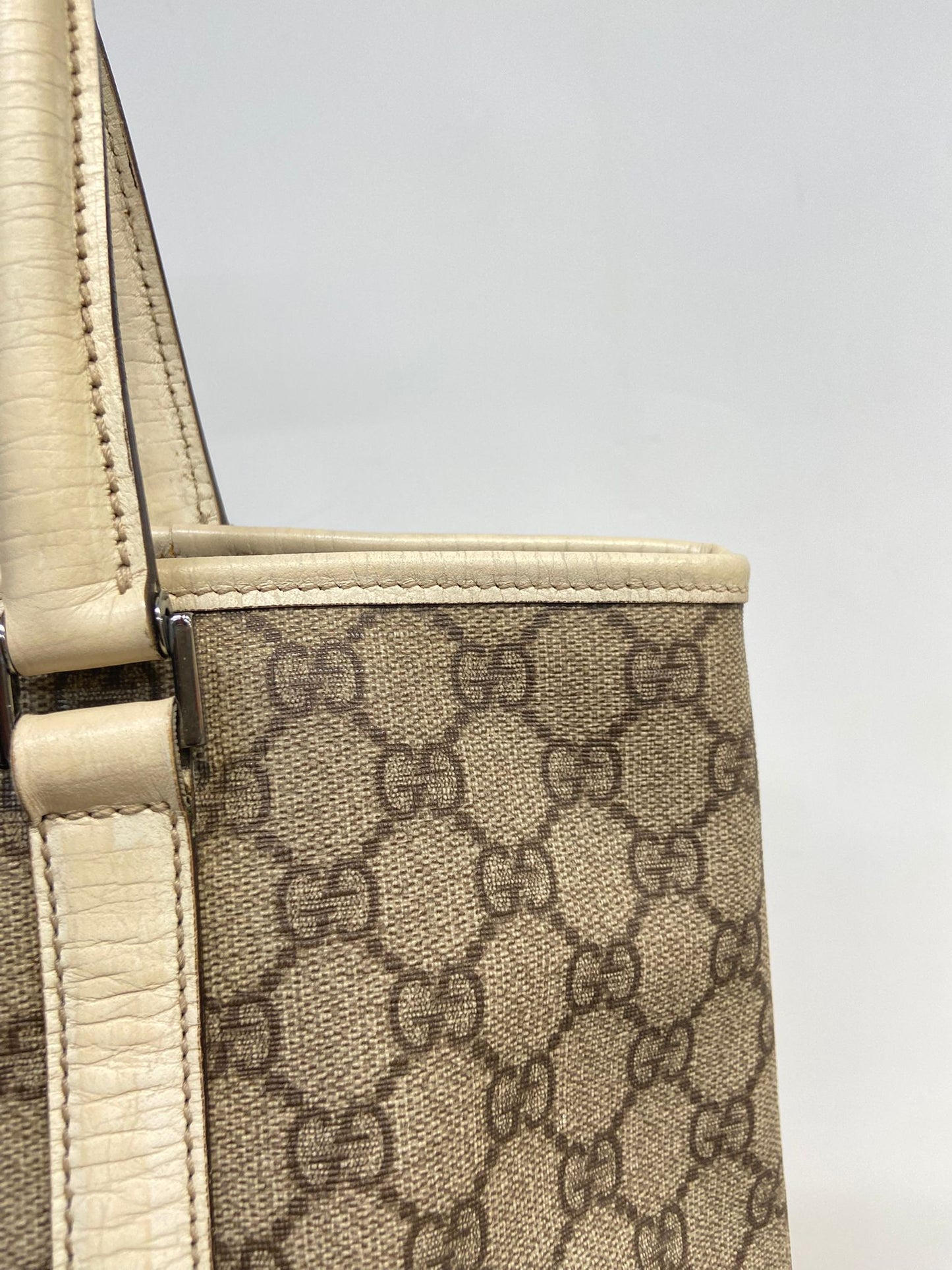 Gucci 白邊 老花tote
