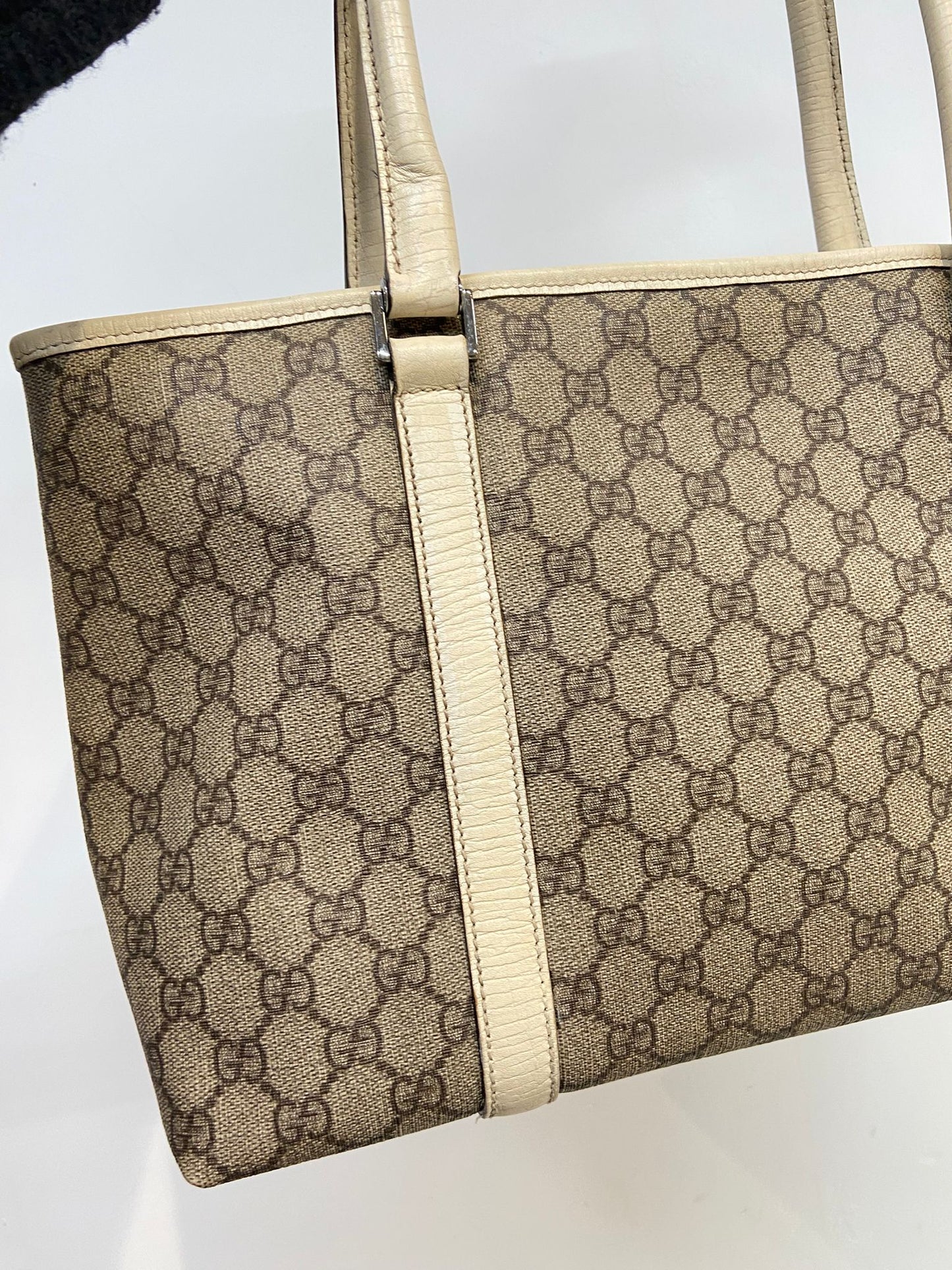 Gucci 白邊 老花tote
