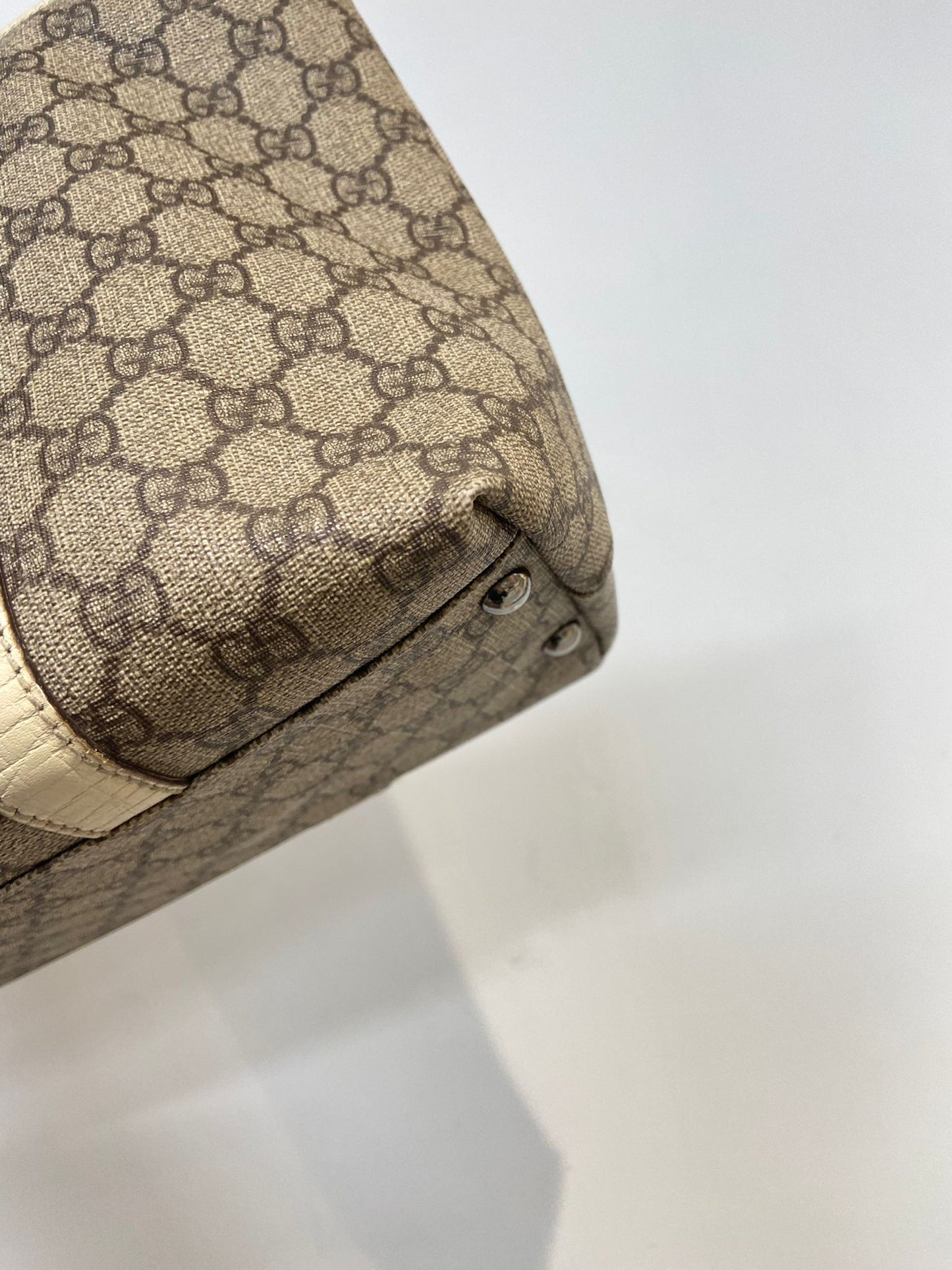 Gucci 白邊 老花tote