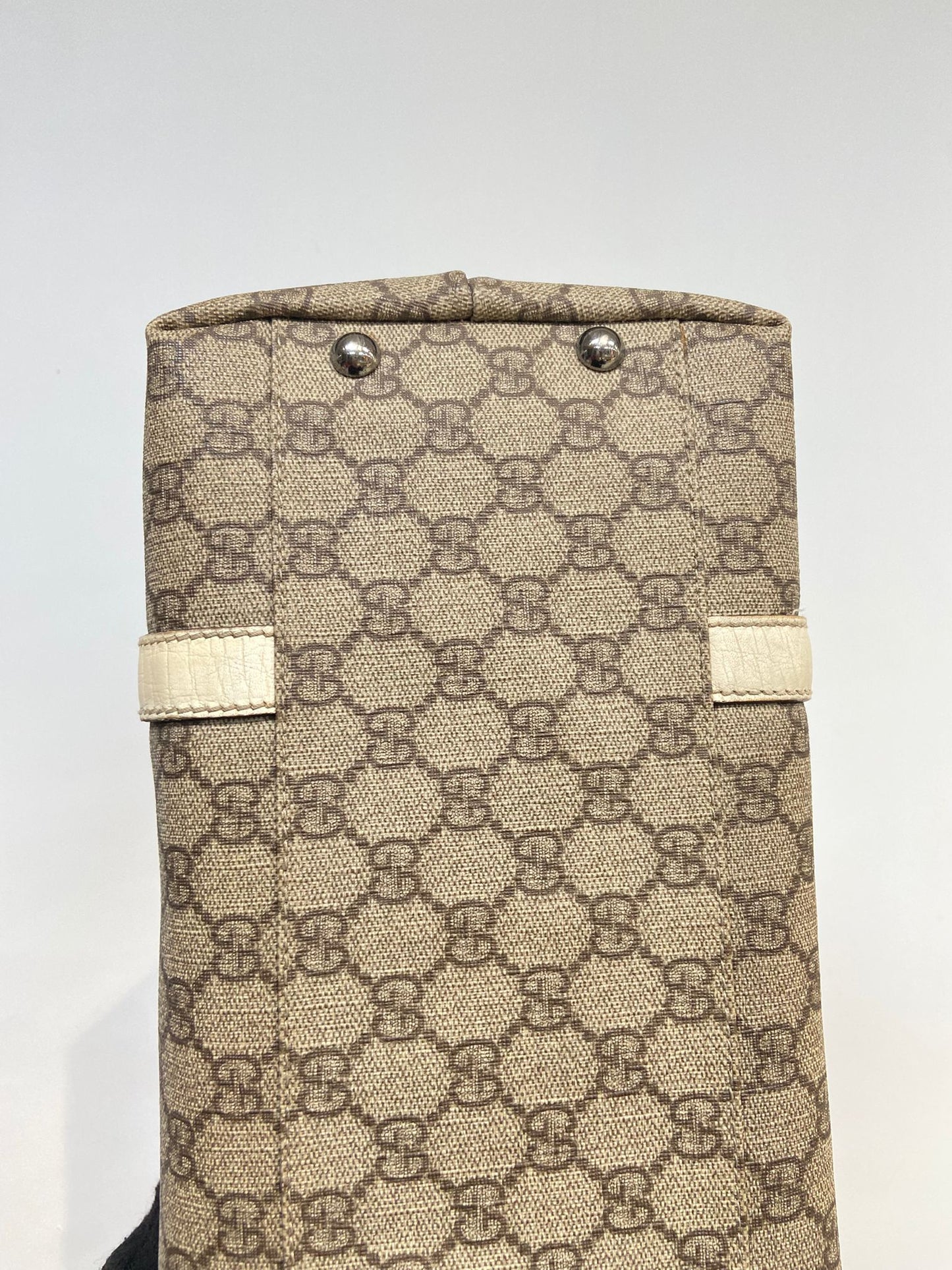 Gucci 白邊 老花tote