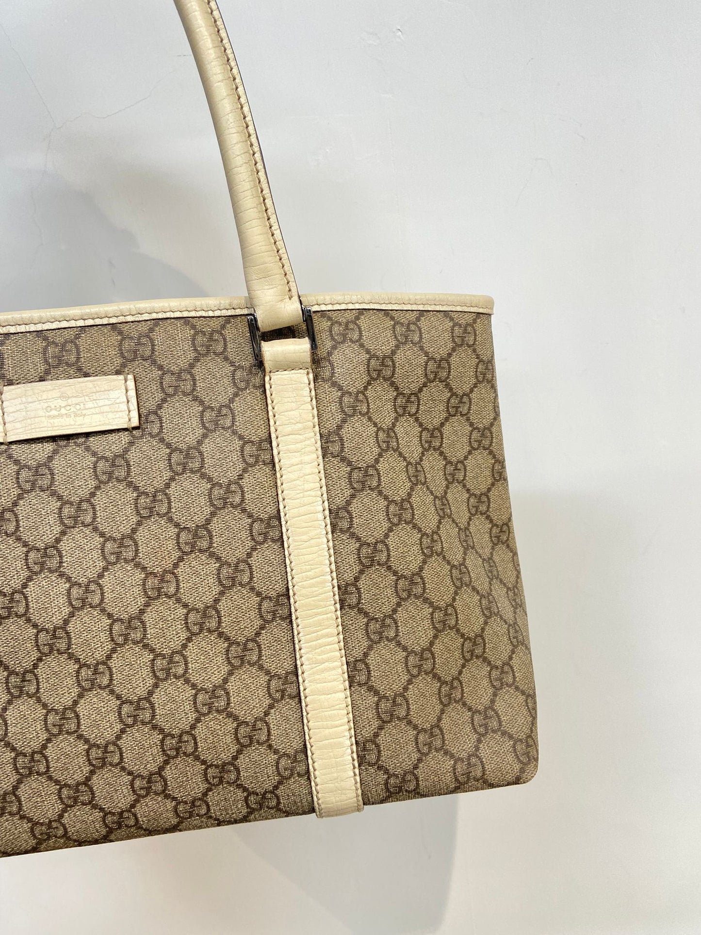 Gucci 白邊 老花tote