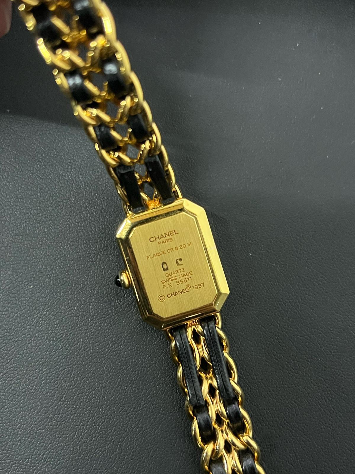 Chanel Premiere黑金小方糖手錶
