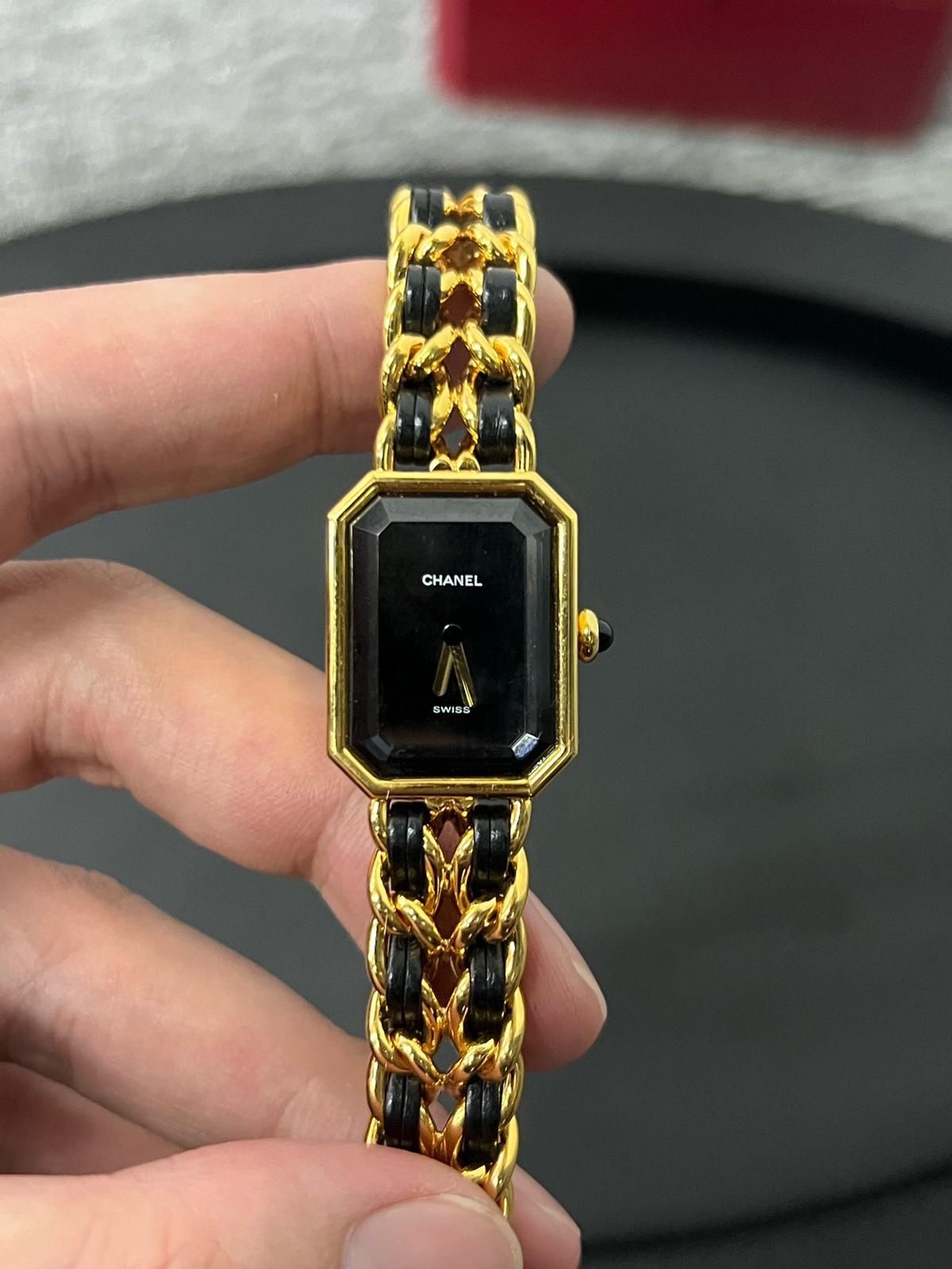 Chanel Premiere黑金小方糖手錶