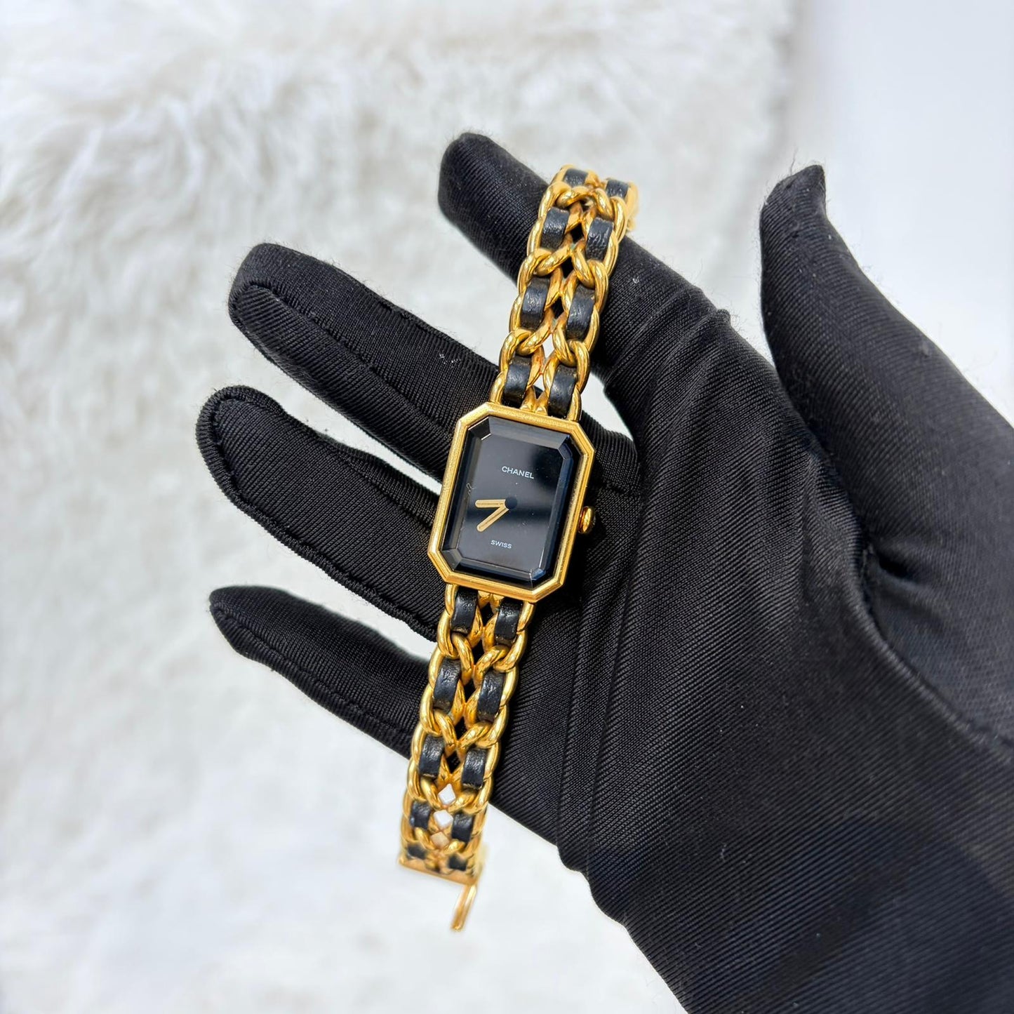 Chanel Premiere黑金小方糖手錶