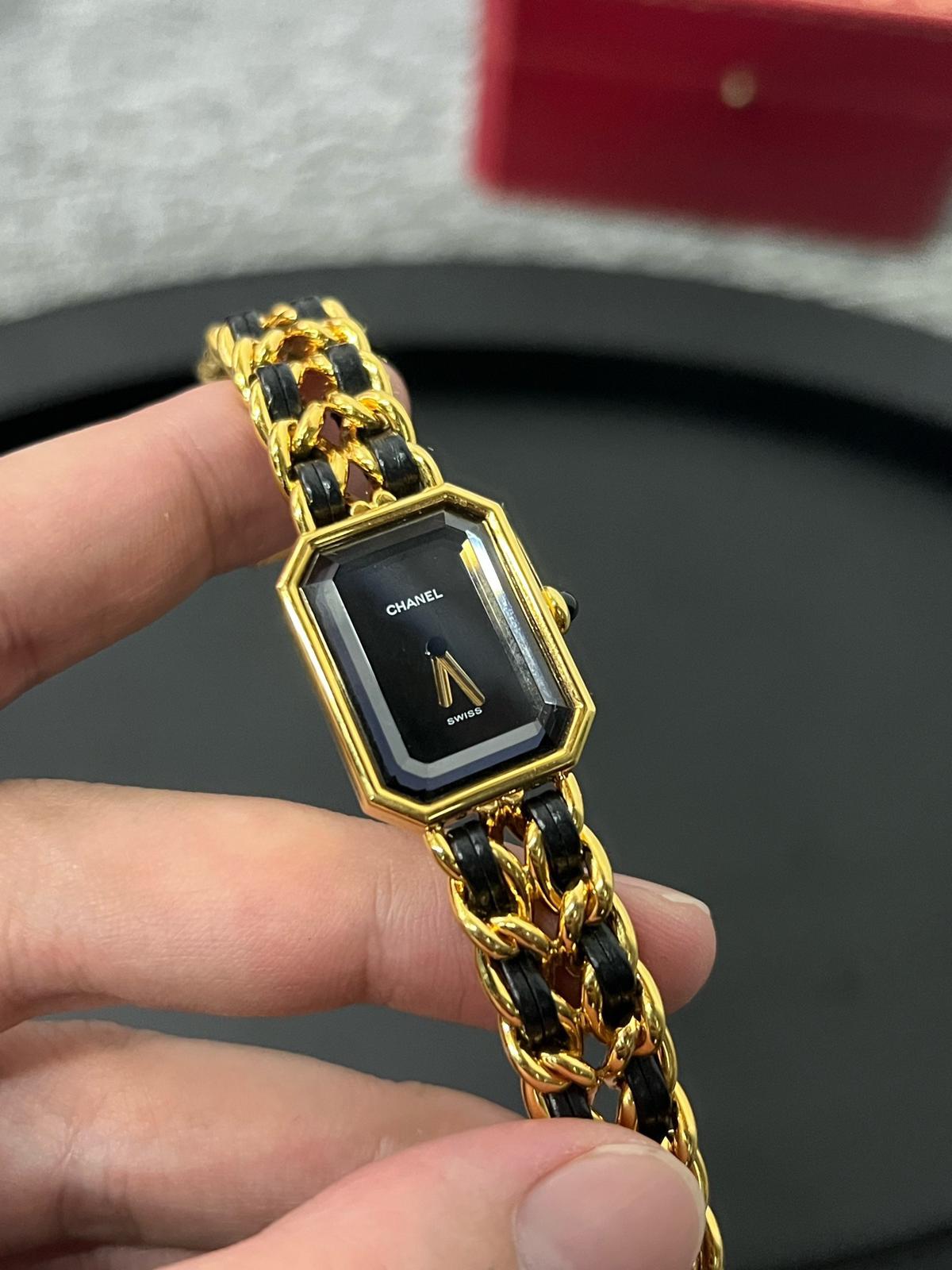 Chanel Premiere黑金小方糖手錶