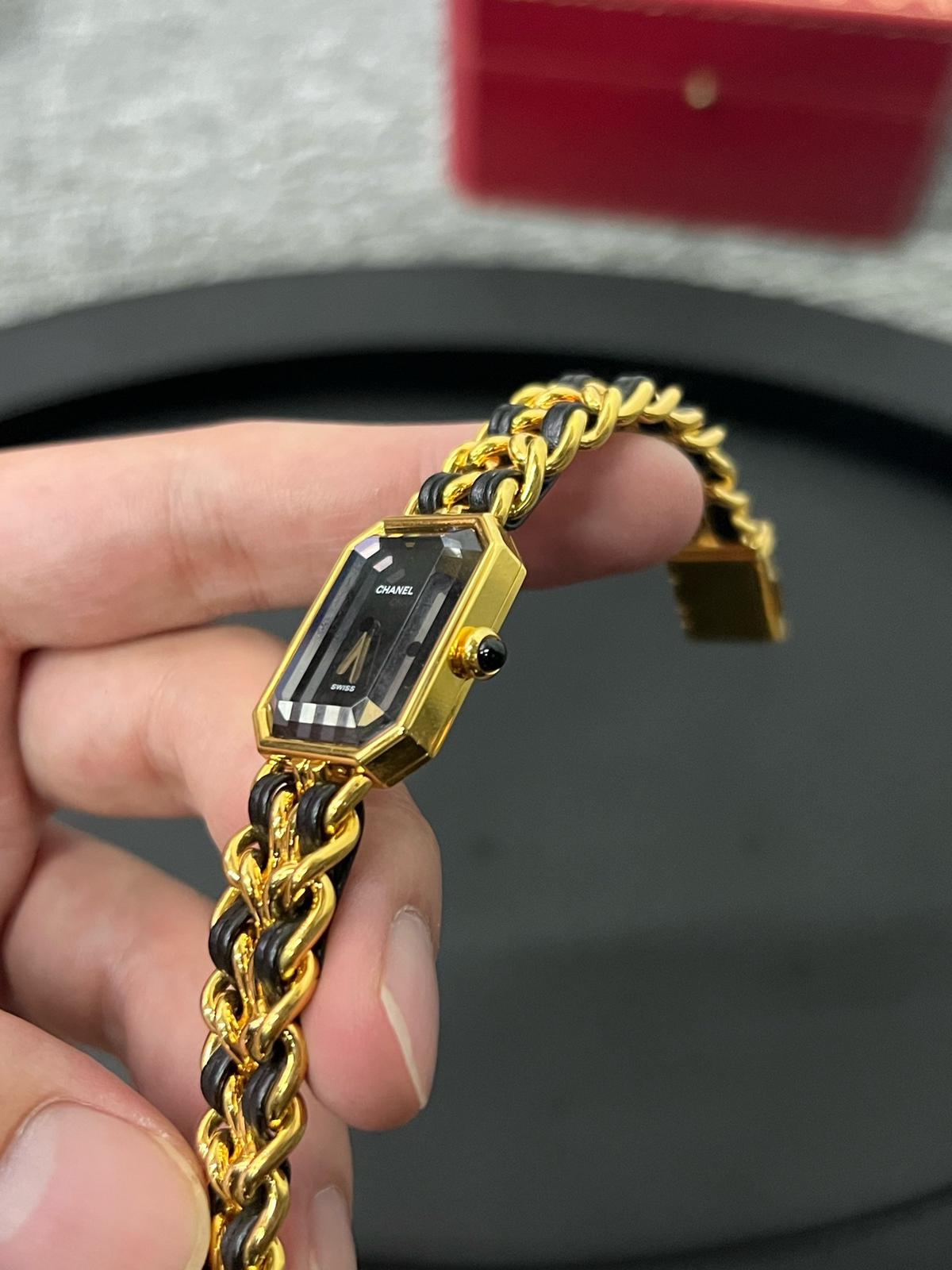 Chanel Premiere黑金小方糖手錶