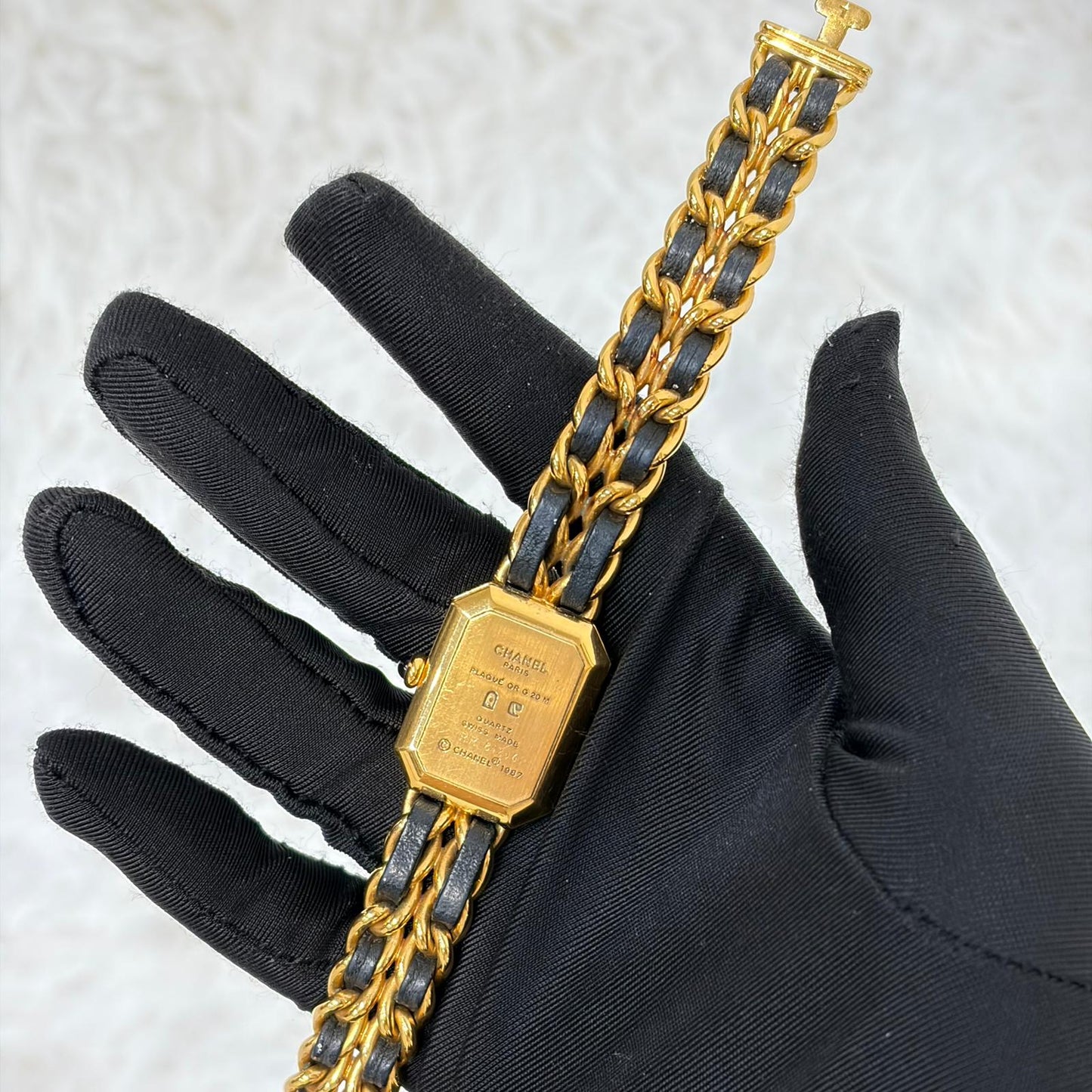 Chanel Premiere黑金小方糖手錶