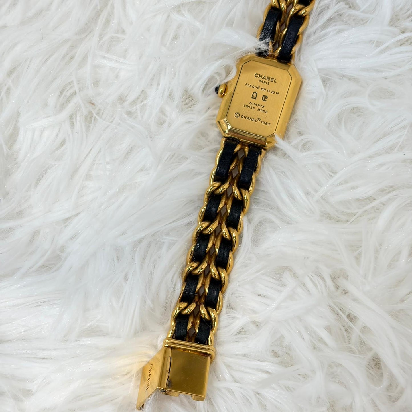 Chanel Premiere黑金小方糖手錶