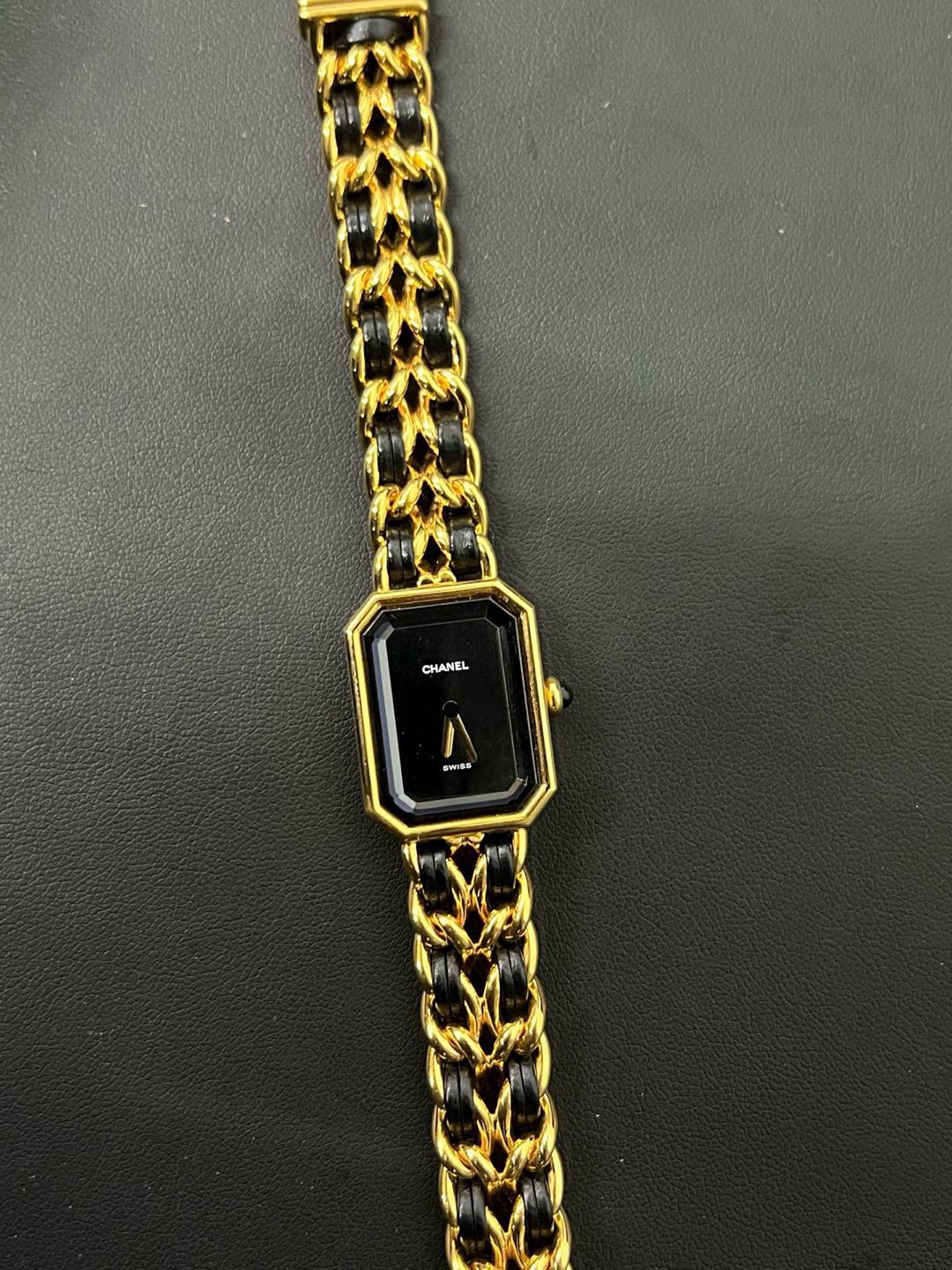 Chanel Premiere黑金小方糖手錶