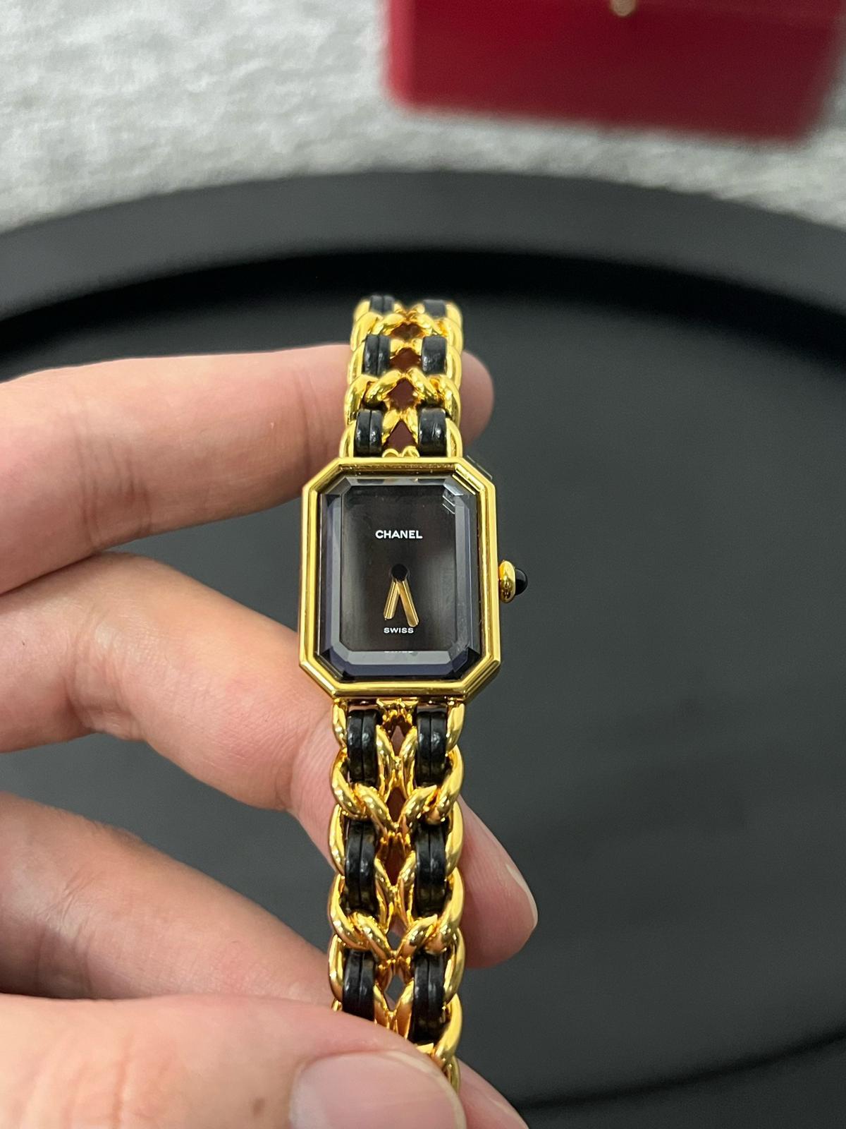 Chanel Premiere黑金小方糖手錶
