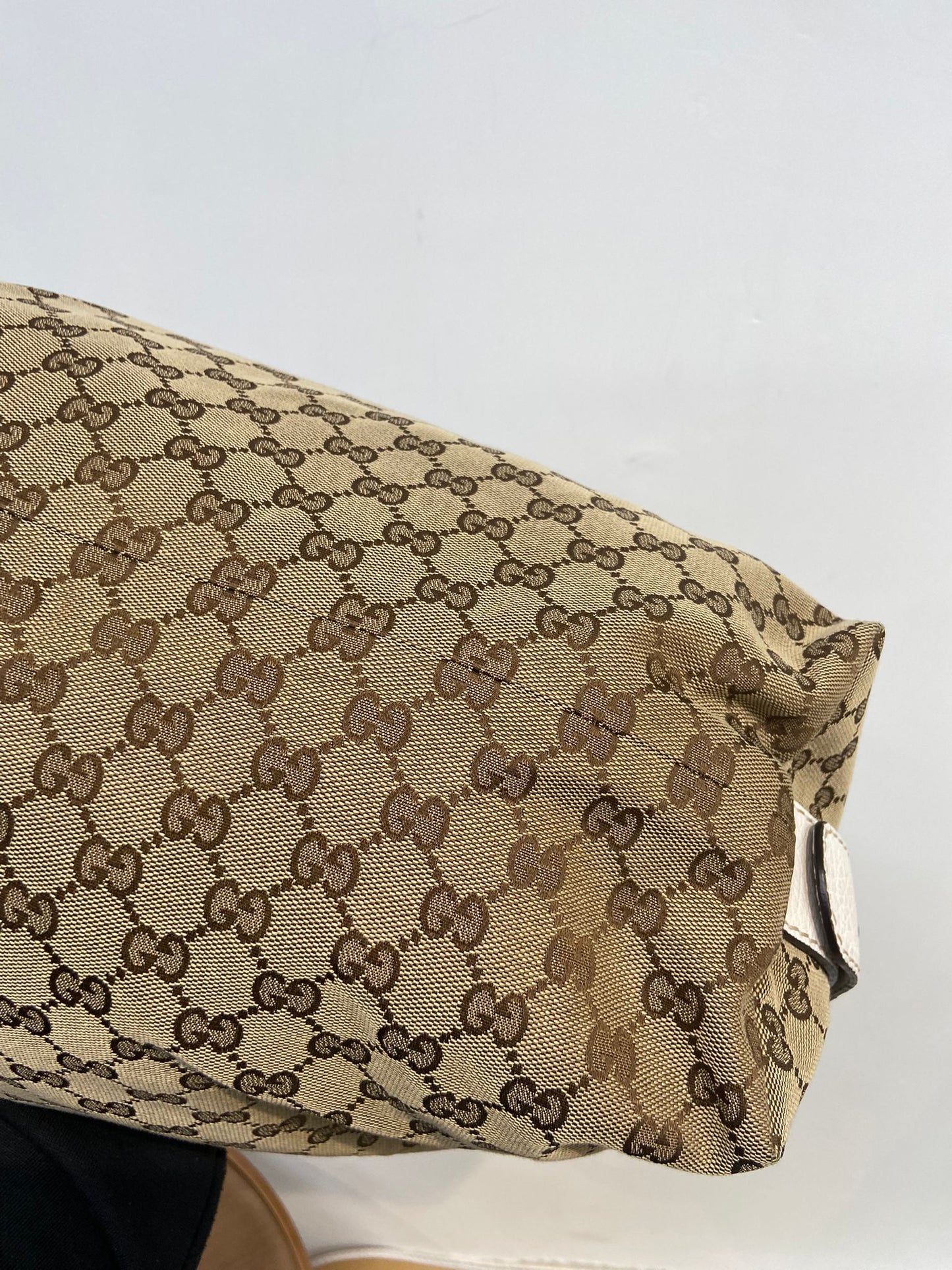 Gucci 牛皮編織手挽 竹子扣 單肩包