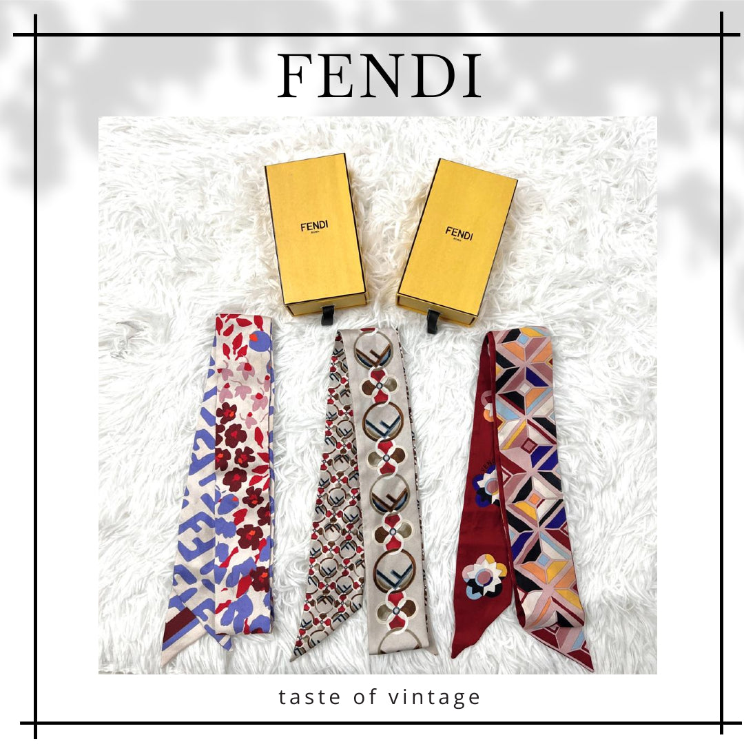 Fendi Twilly 100% Silk 真絲絲巾 連原裝盒