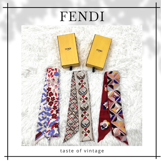 Fendi Twilly 100% Silk 真絲絲巾 連原裝盒