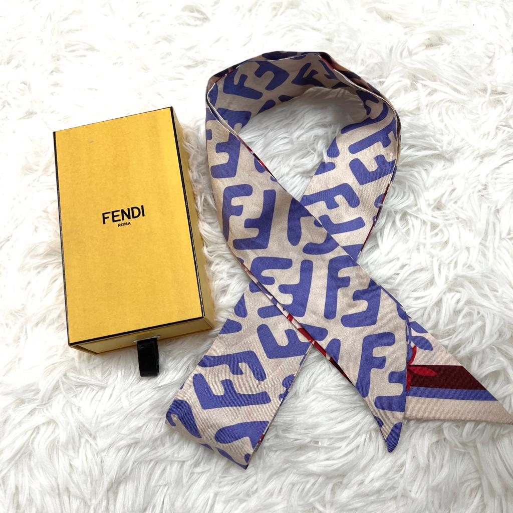Fendi Twilly 100% Silk 真絲絲巾 連原裝盒