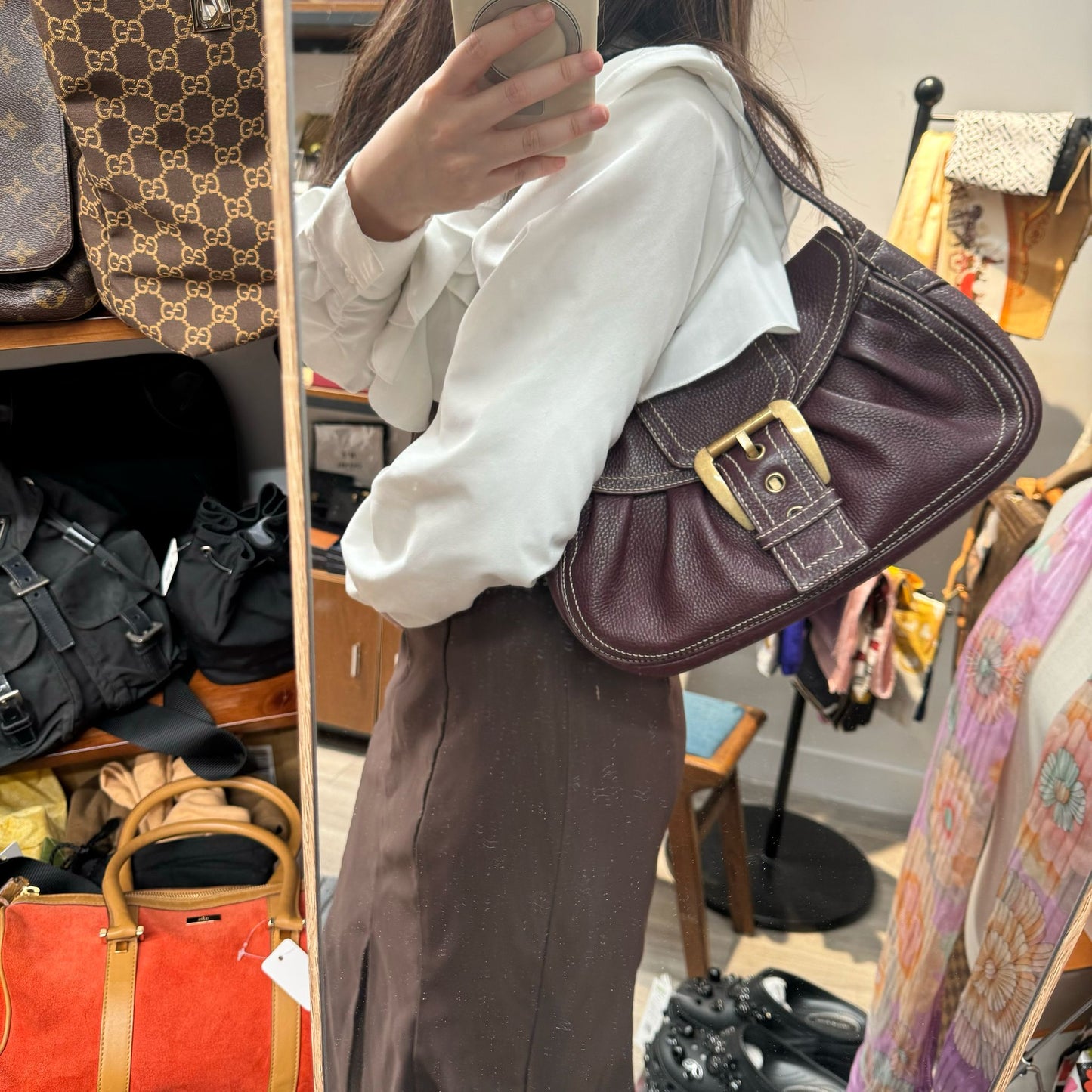 CELINE 棗紅腋下包