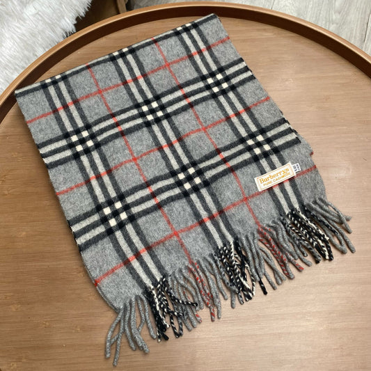 Burberry100% cashmere灰色頸巾