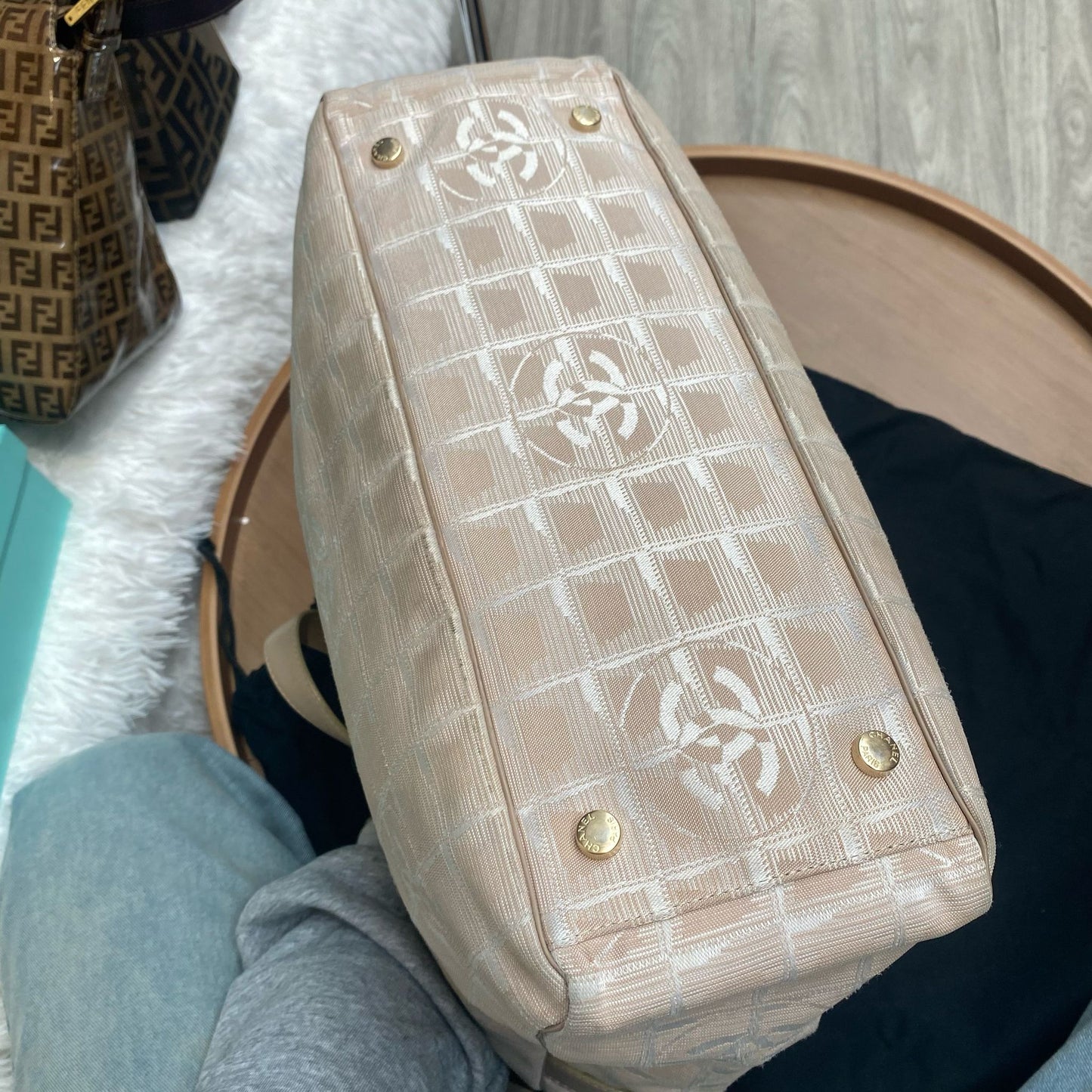 CHANEL冰格Tote 杏色 有卡有貼有塵袋