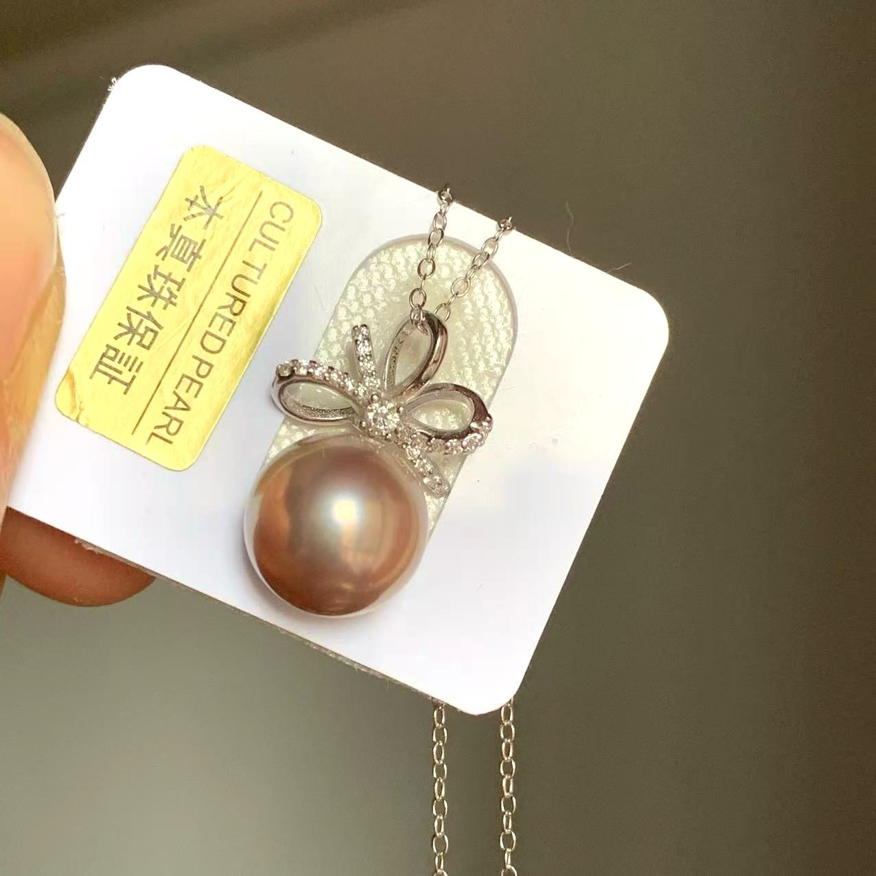 11-12mm 淡水異色珍珠純銀頸鏈