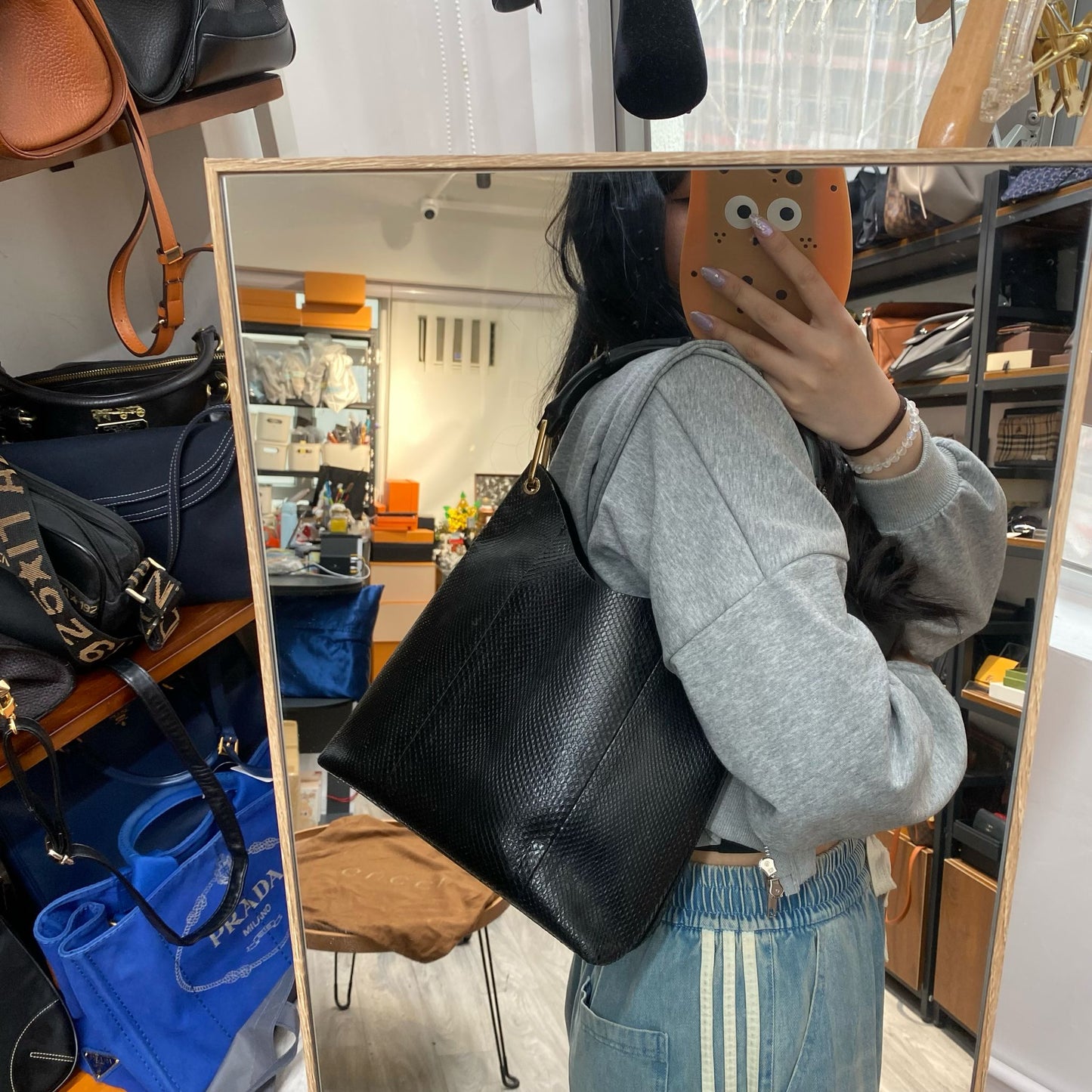 Gucci蜥蜴皮袋 有塵袋