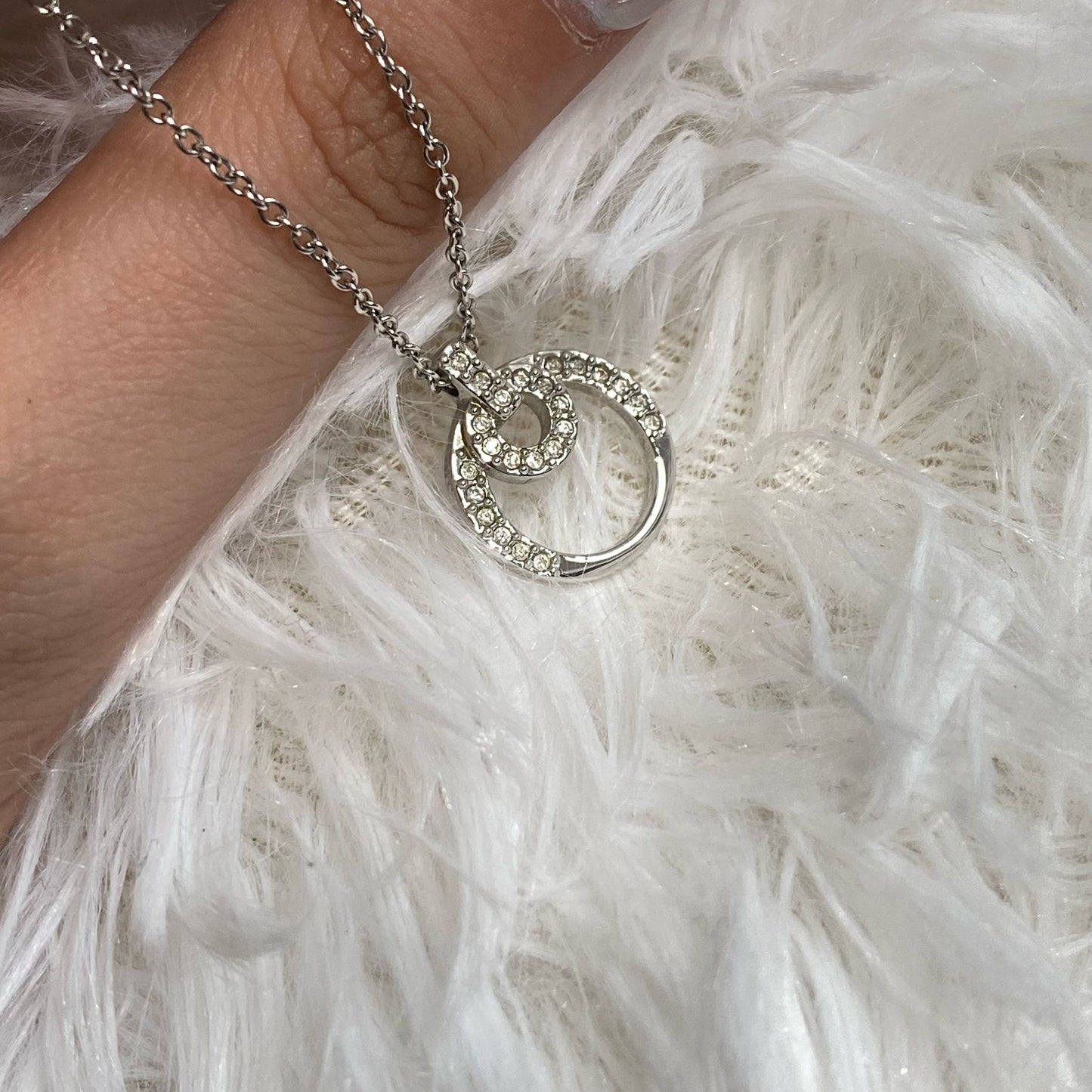 SWAROVSKI 頸鏈 雙圈設計款