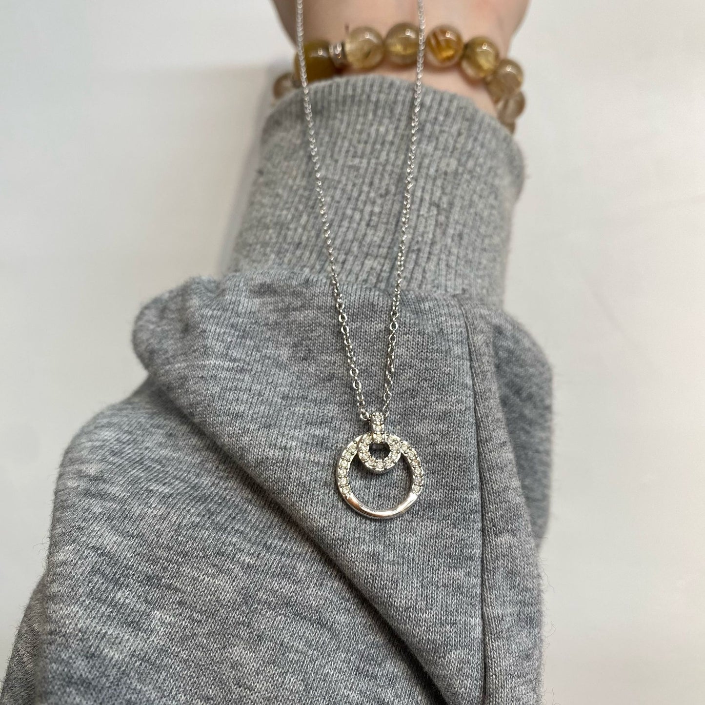 SWAROVSKI 頸鏈 雙圈設計款