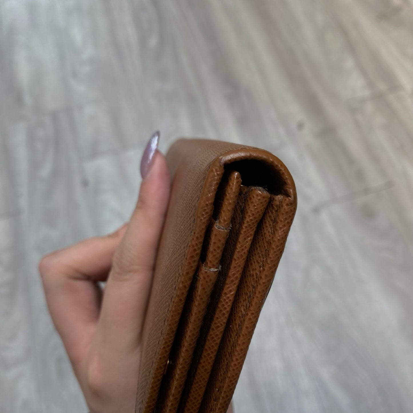 Prada啡色長銀包 可woc