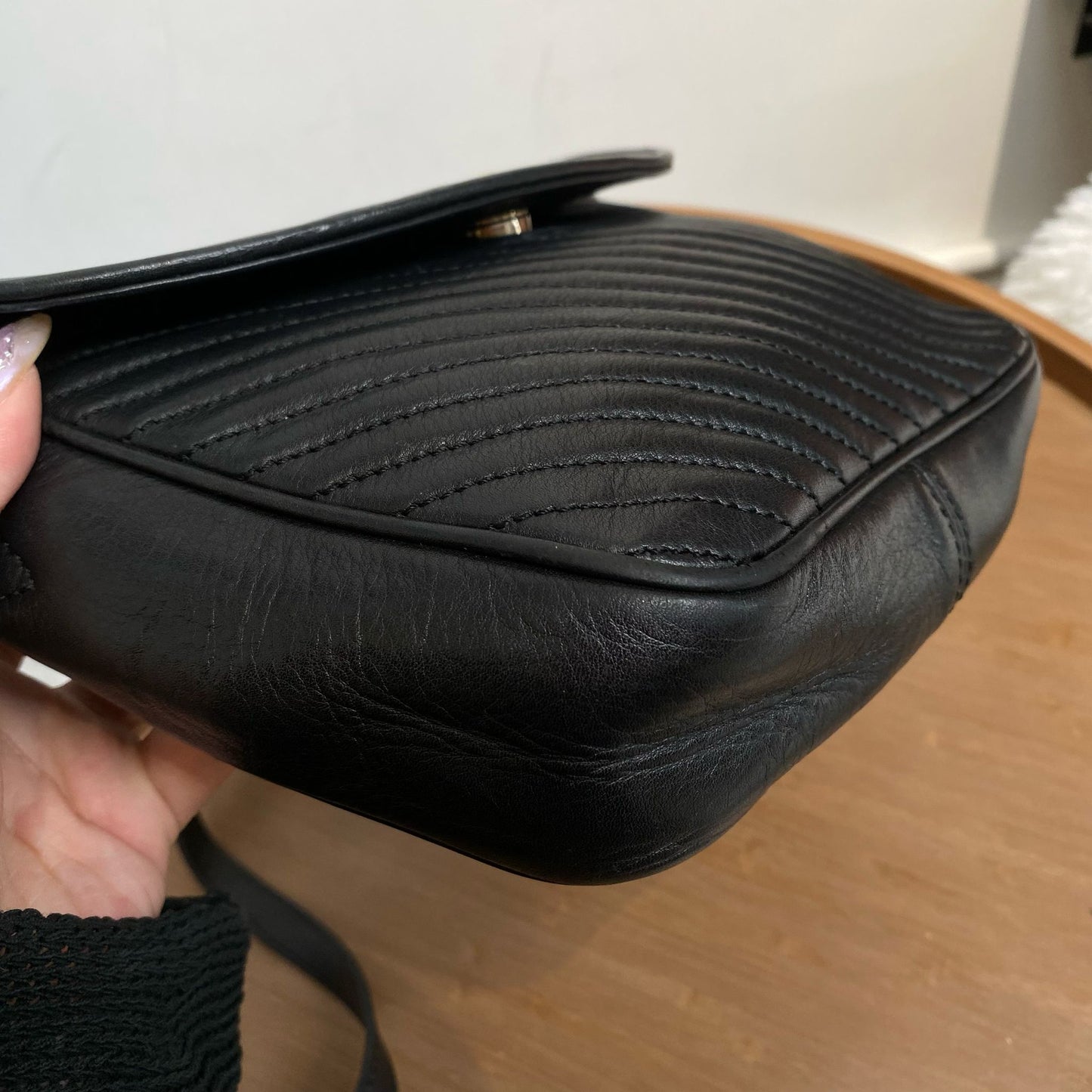 CELINE 黑色真皮斜孭袋