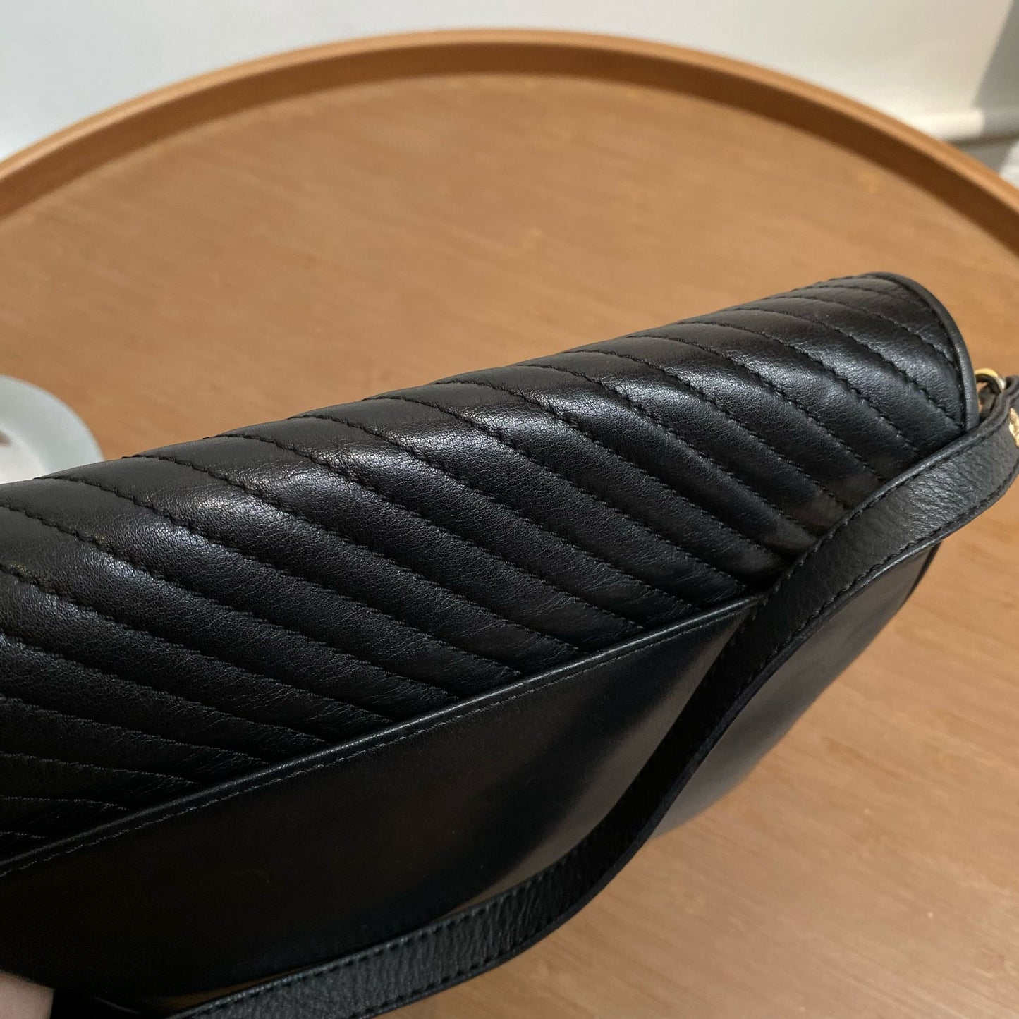 CELINE 黑色真皮斜孭袋