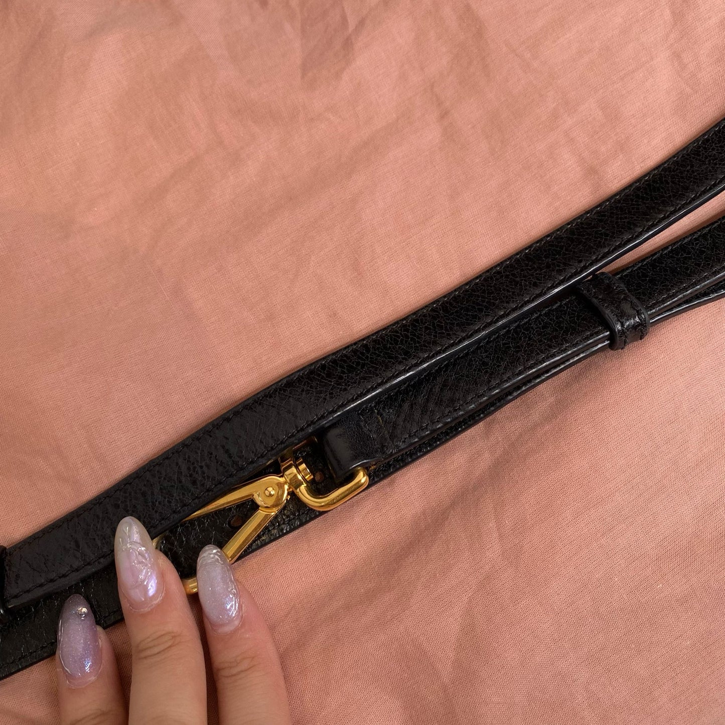 miu miu 黑色 2way 有塵袋