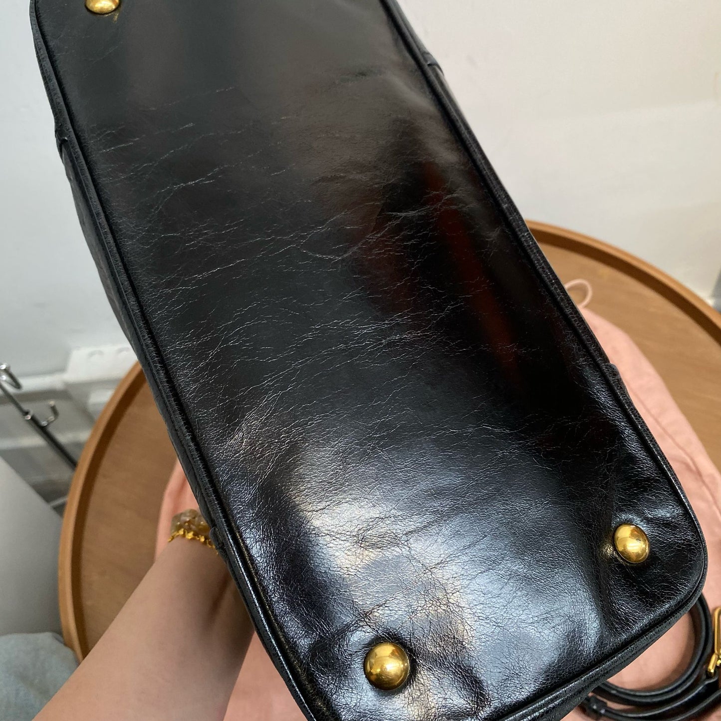 miu miu 黑色 2way 有塵袋