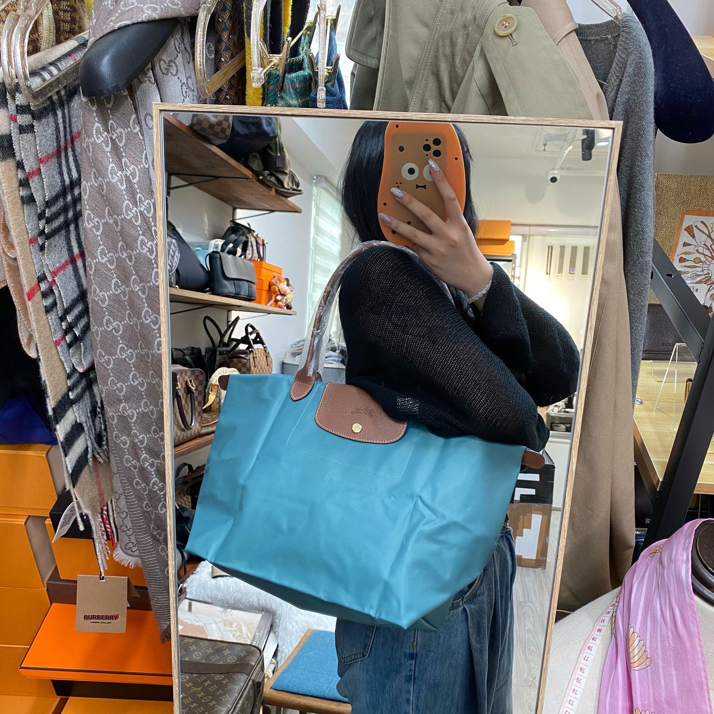 LONGCHAMP 湖水綠 TOTE