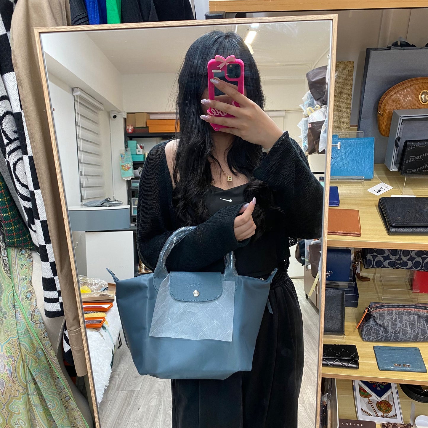 LONG CHAMP 淺藍TOTE
