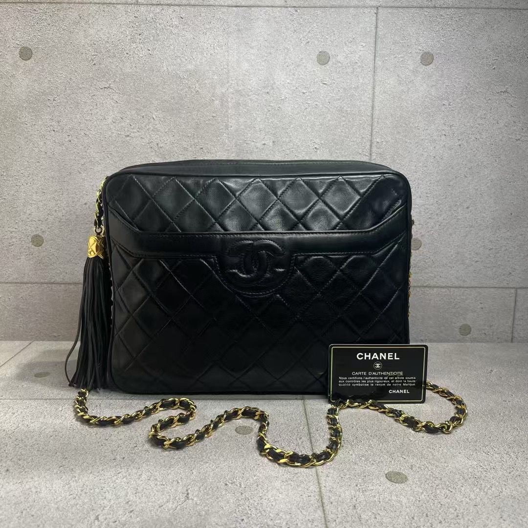 CHANEL 羊皮流蘇相機袋