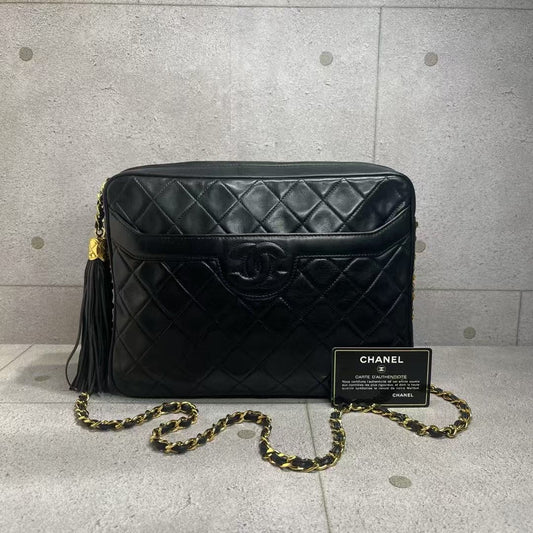 CHANEL 羊皮流蘇相機袋