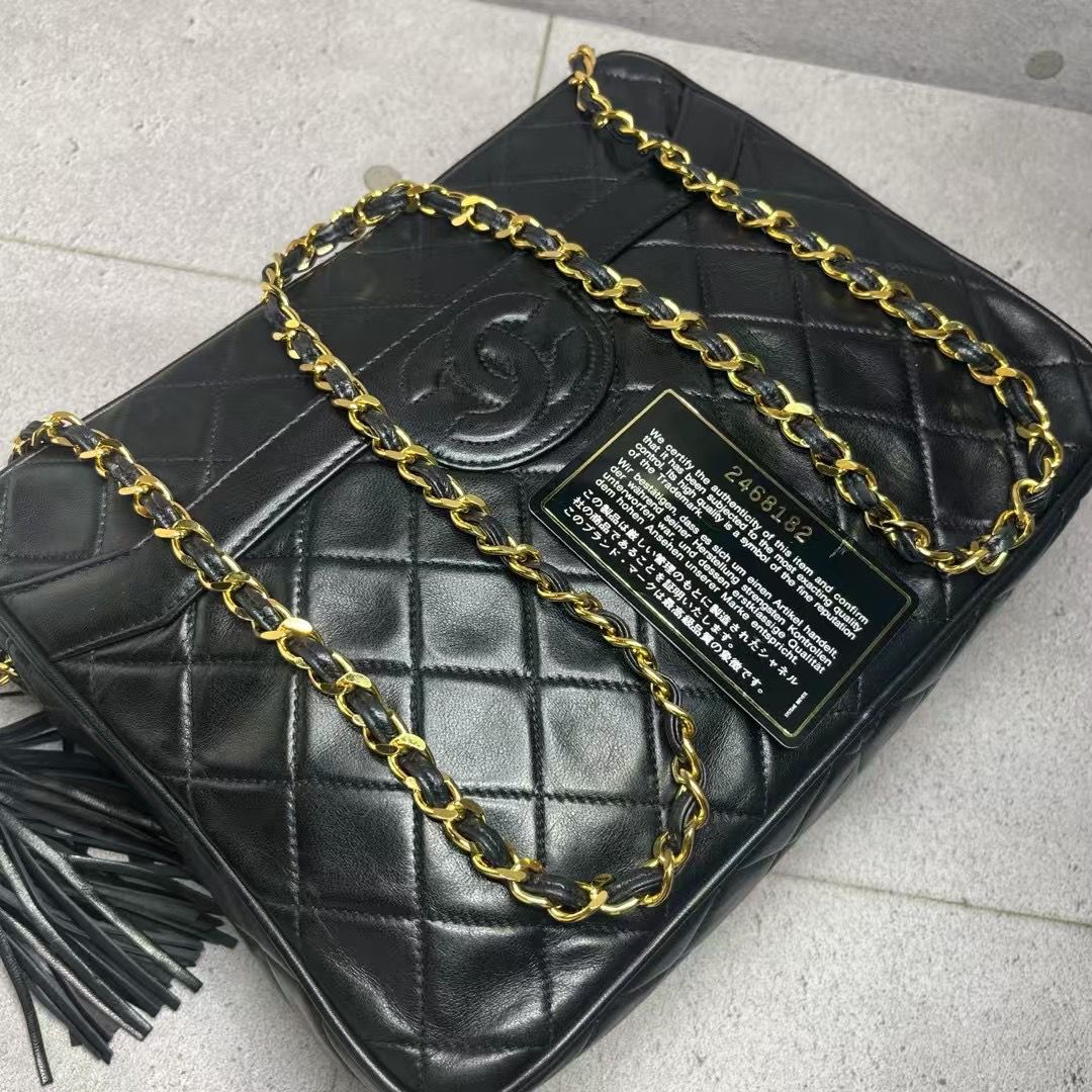 CHANEL 羊皮流蘇相機袋