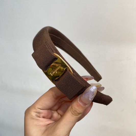 Ferragamo 啡色 頭箍