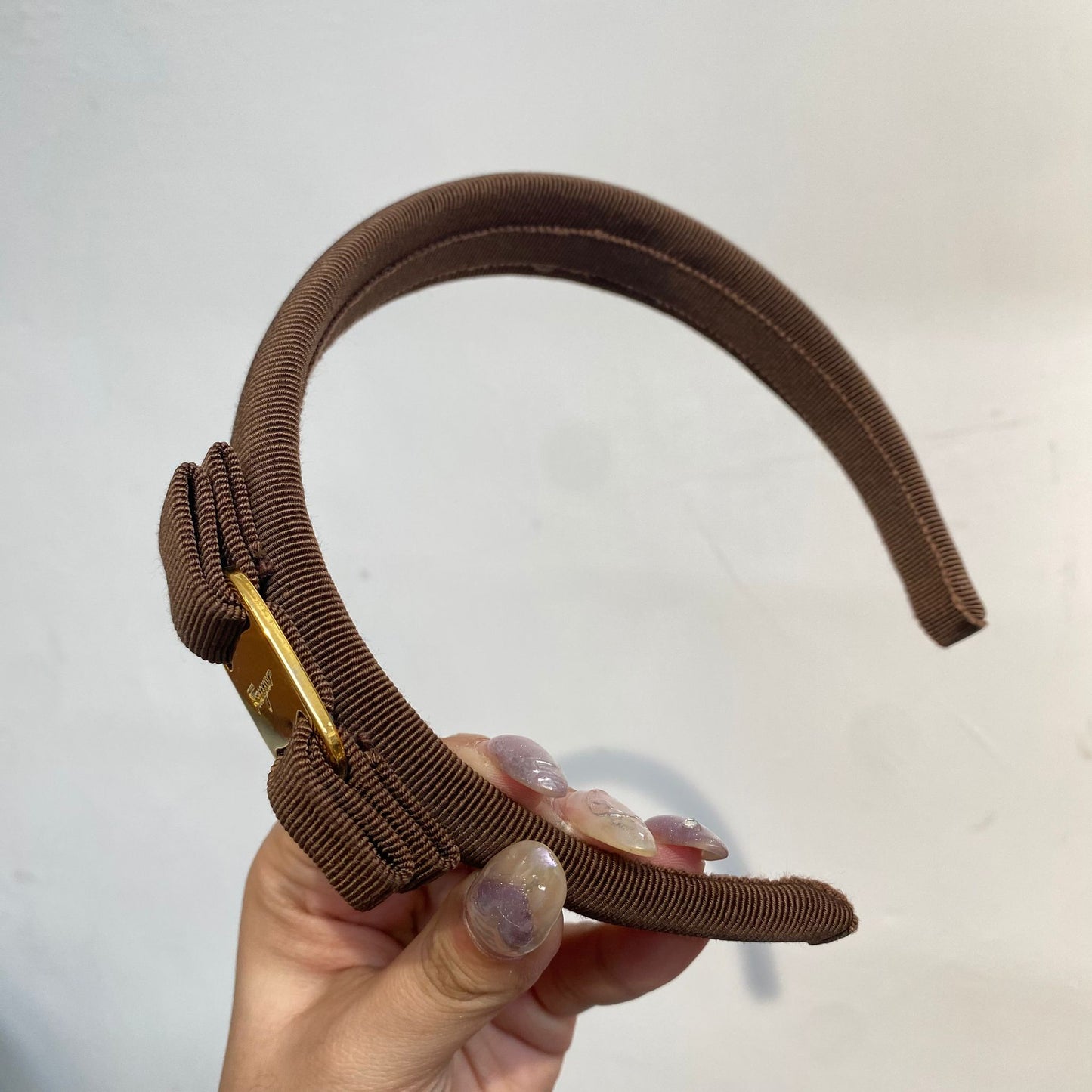 Ferragamo 啡色 頭箍