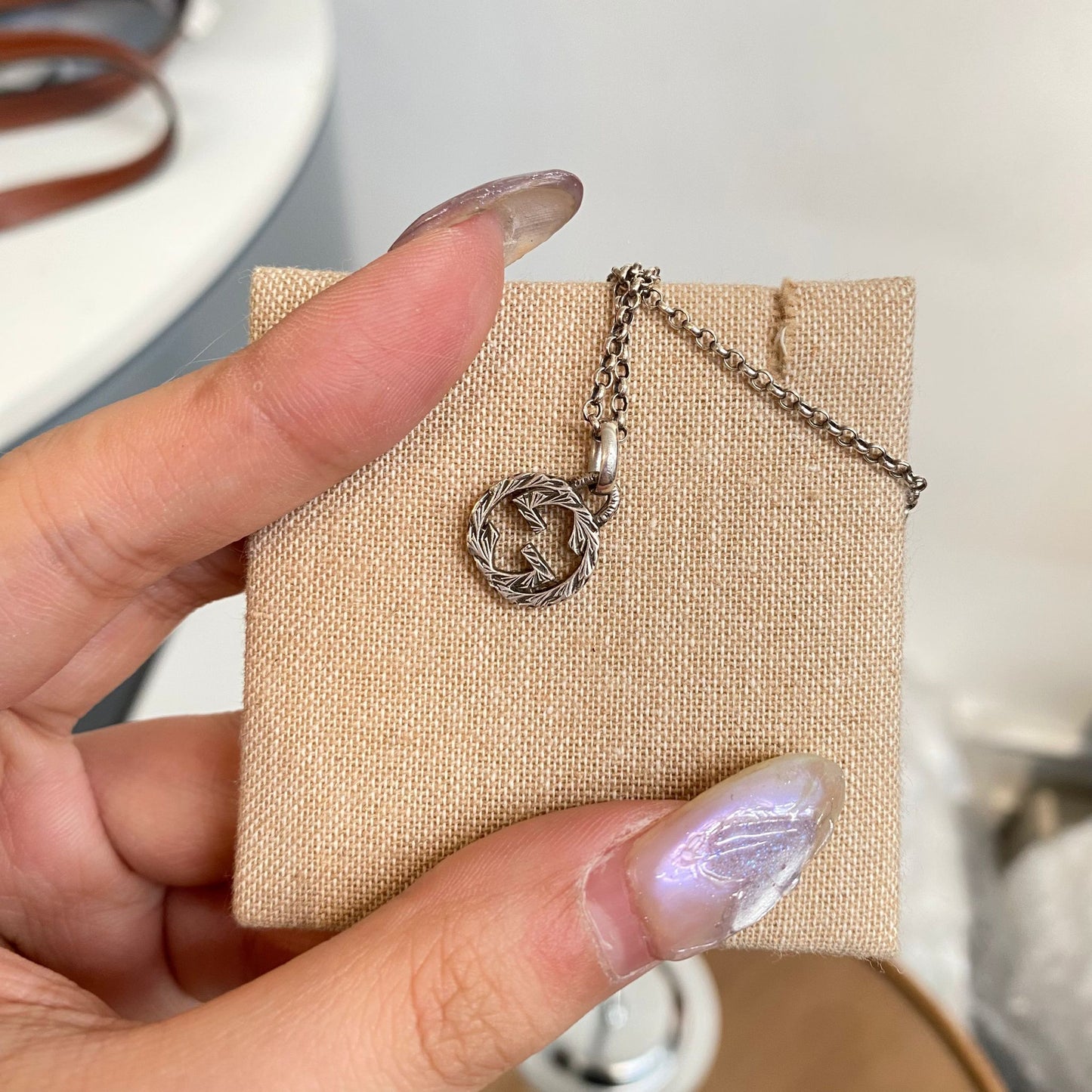 GUCCI 925純銀頸鏈 有盒