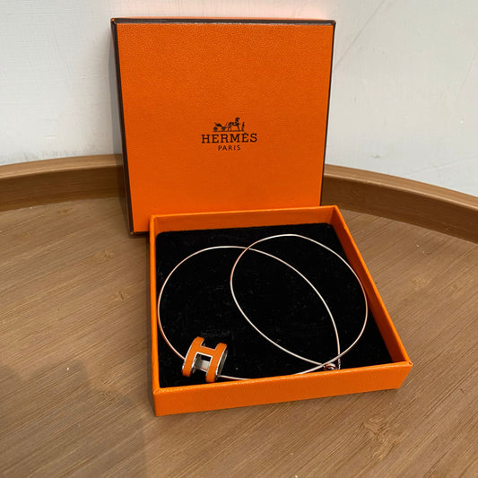 Hermes Pop H 橙色頸鏈 有盒