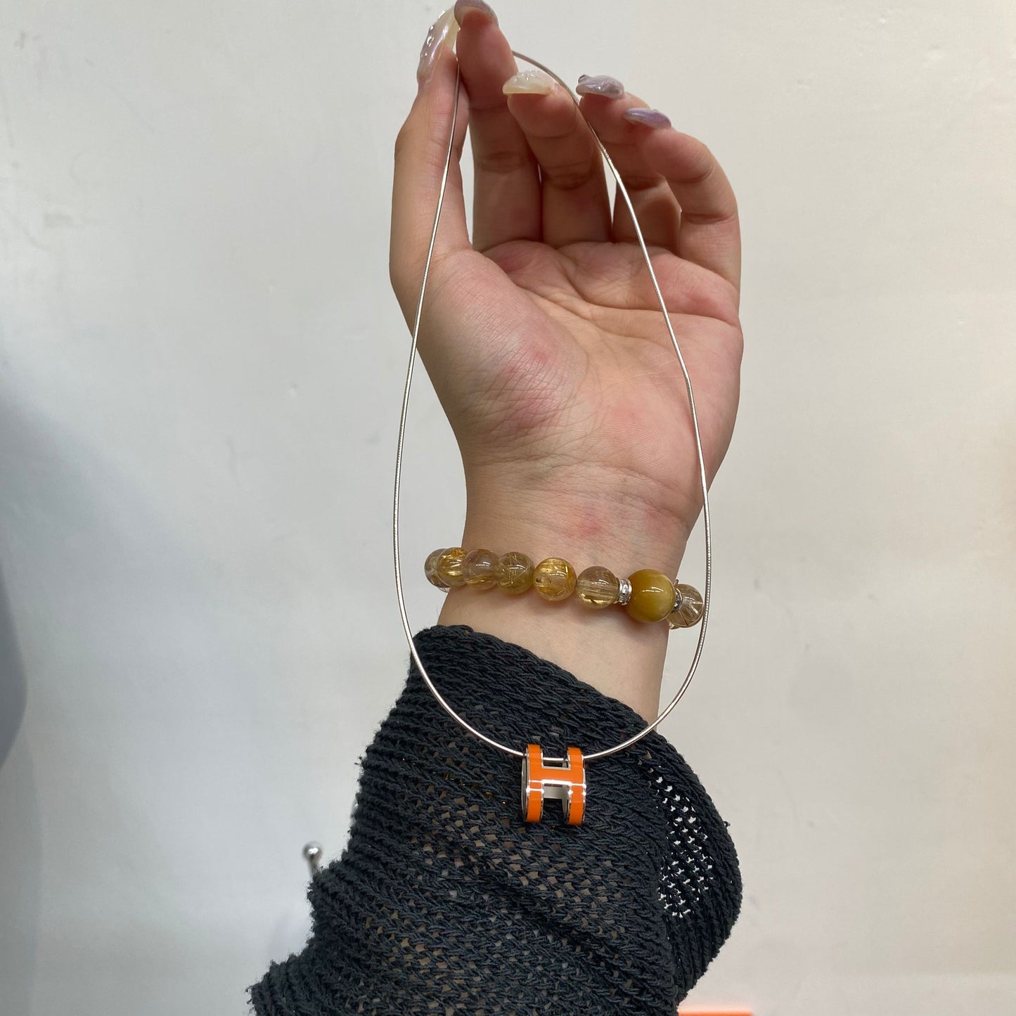 Hermes Pop H 橙色頸鏈 有盒
