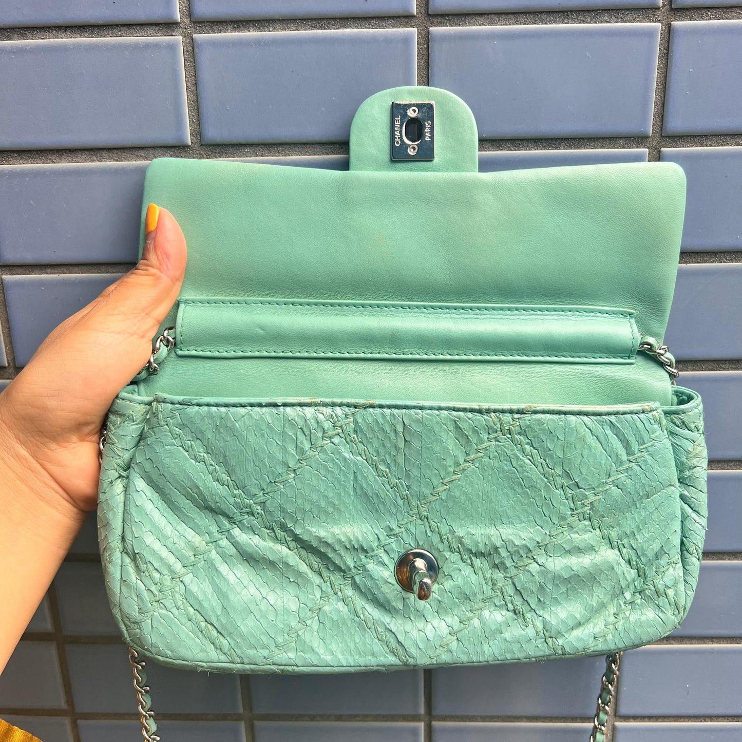 CHANEL 蛇皮斜孭雲朵