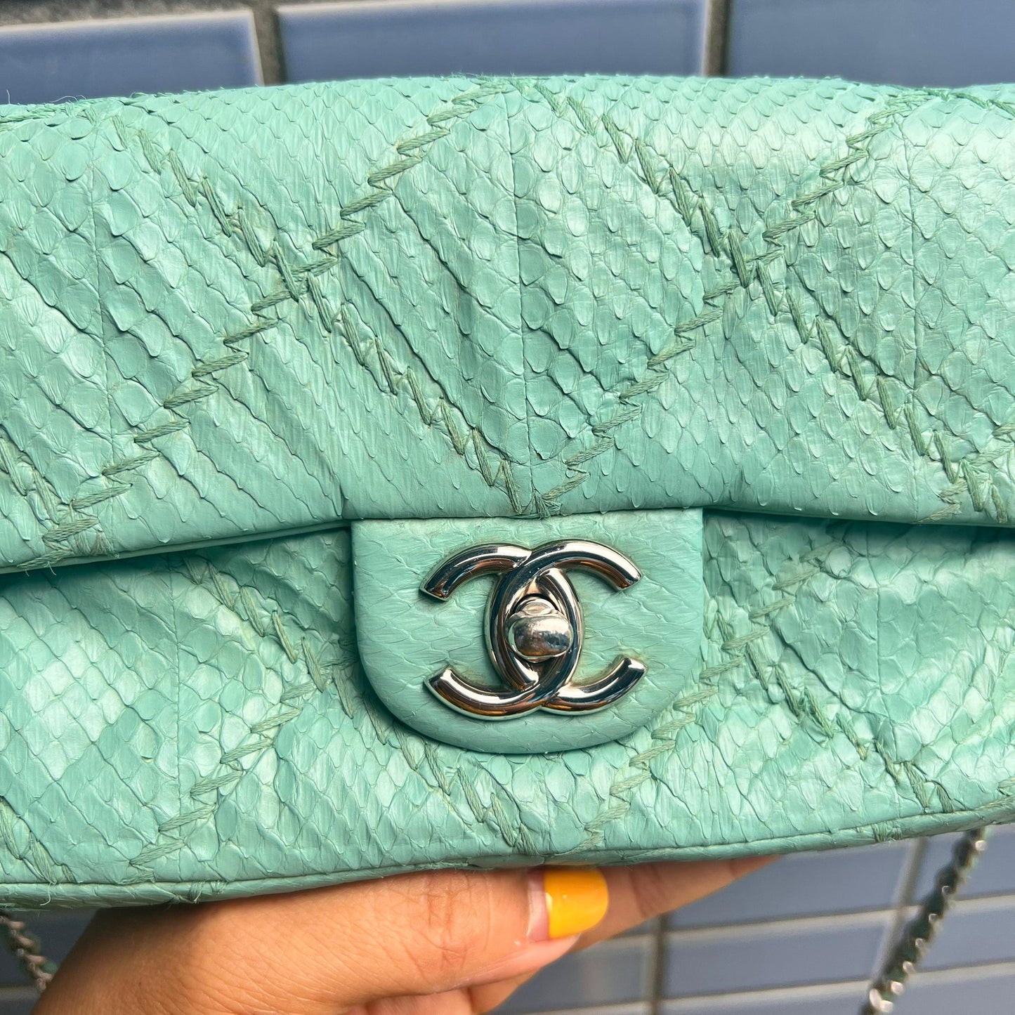 CHANEL 蛇皮斜孭雲朵