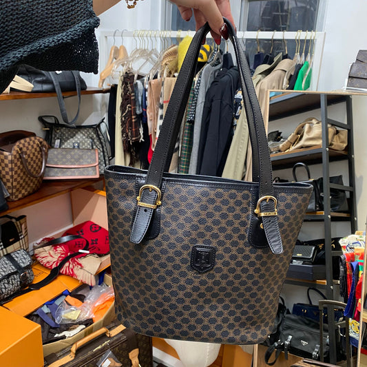 Celine 黑花 Tote